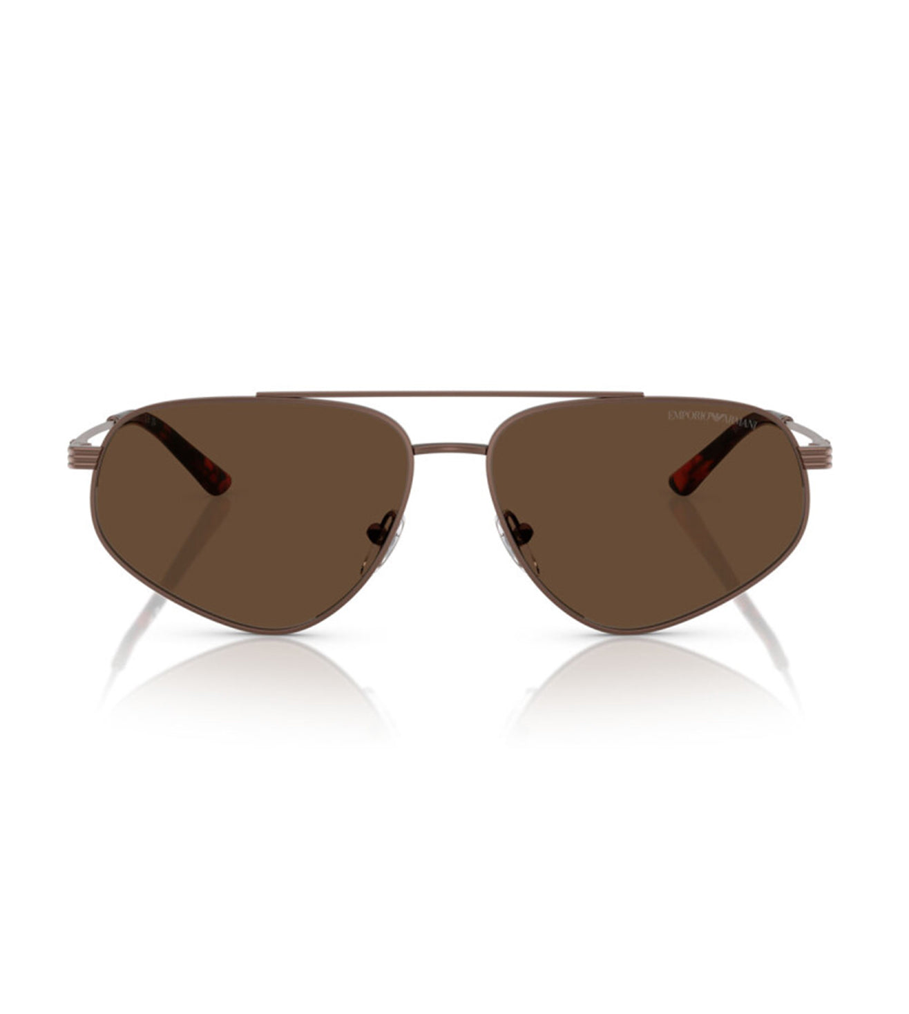 Emporio Armani Deep Brown Aviators Emporio Armani EA2156 Aviator Sunglasses | Fashion Eyewear main image 4