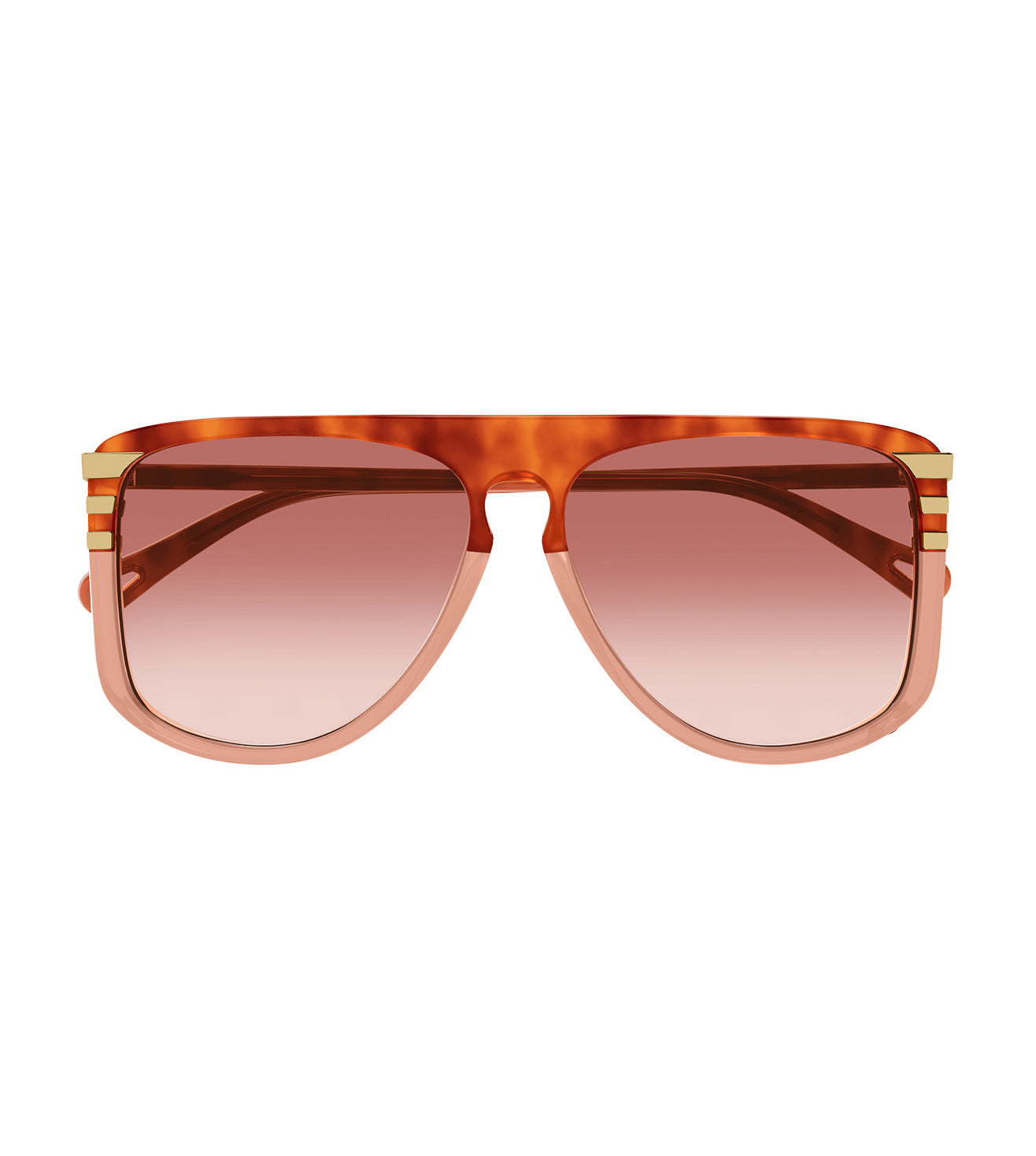Chloé 56mm Aviator Sunglasses One Size, ORANGE CHLOÉ EYEWEAR Gayia aviator-style tortoiseshell acetate  main image 4
