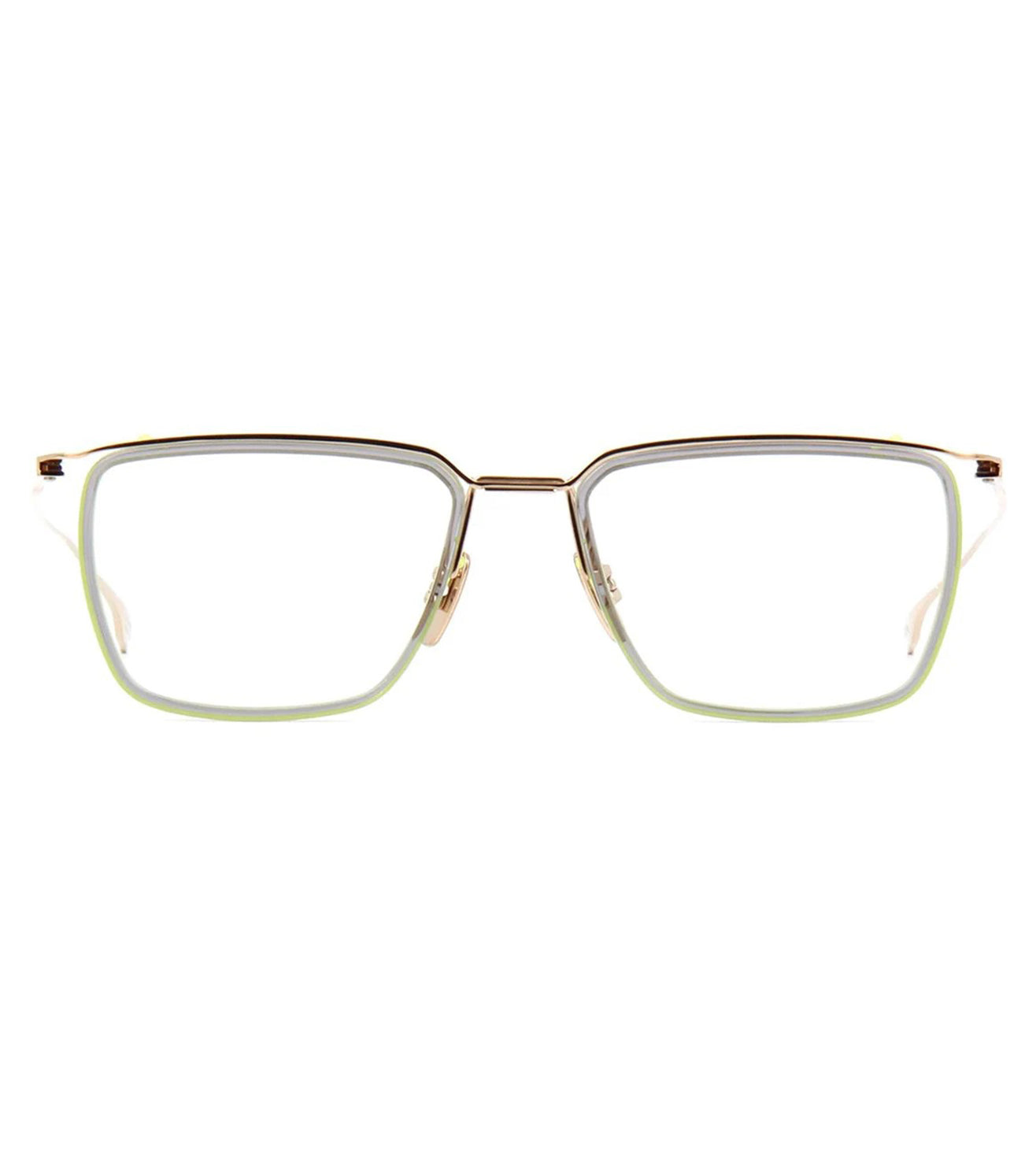 Dita Schema One Men's White Gold-Crystal Grey Square Optical Frames