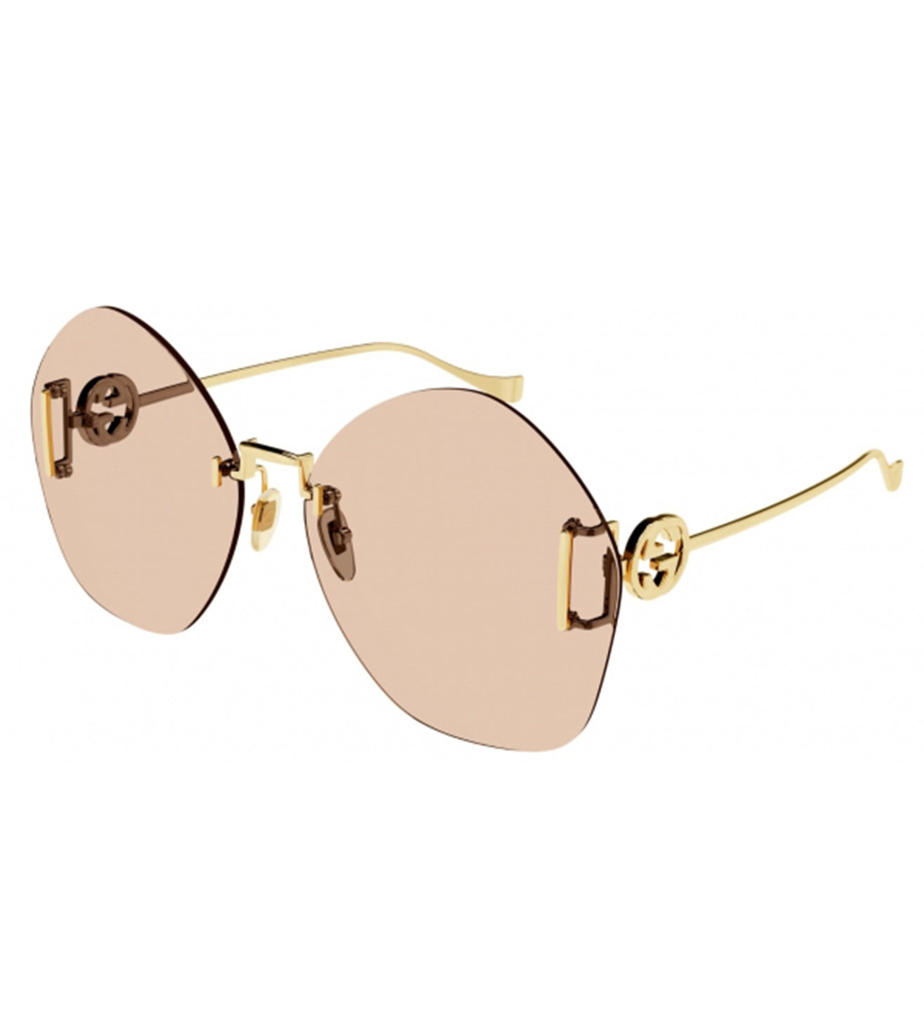 Gucci round shop rimless sunglasses