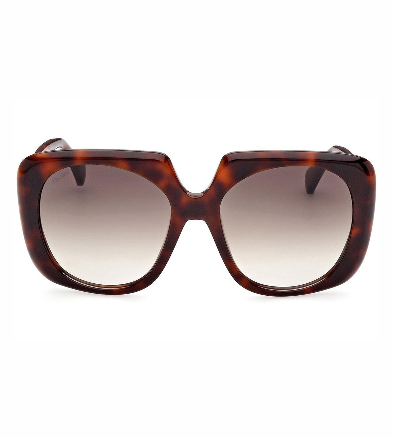 MaxMara Gold Rim Gradient Large Lens Butterfly Sunglasses With Case MaxMara Gold Metal Sunglasses with Gradient Gray Lenses main image 3