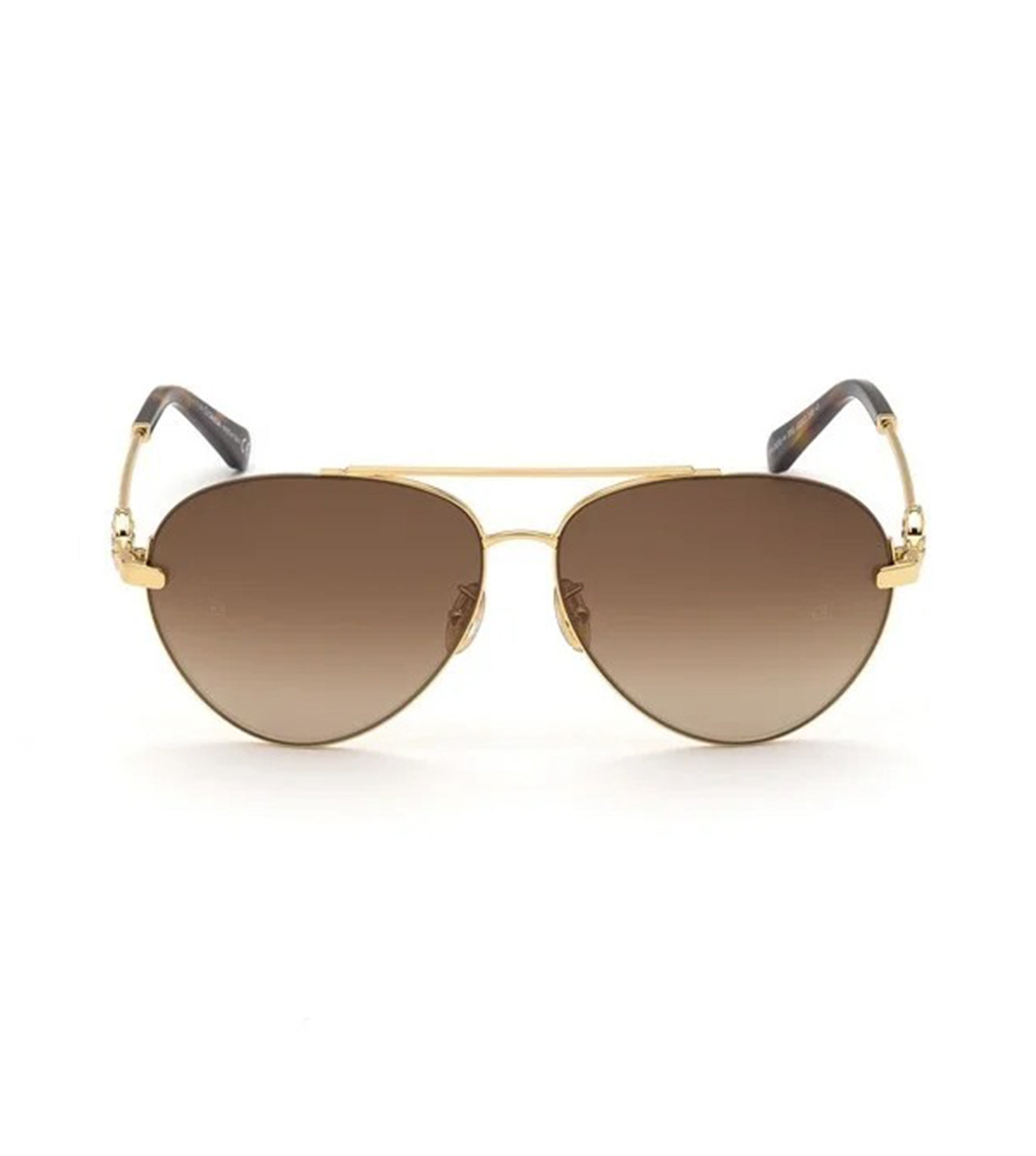 Omega Women's Brown-mirror Aviator Sunglasses