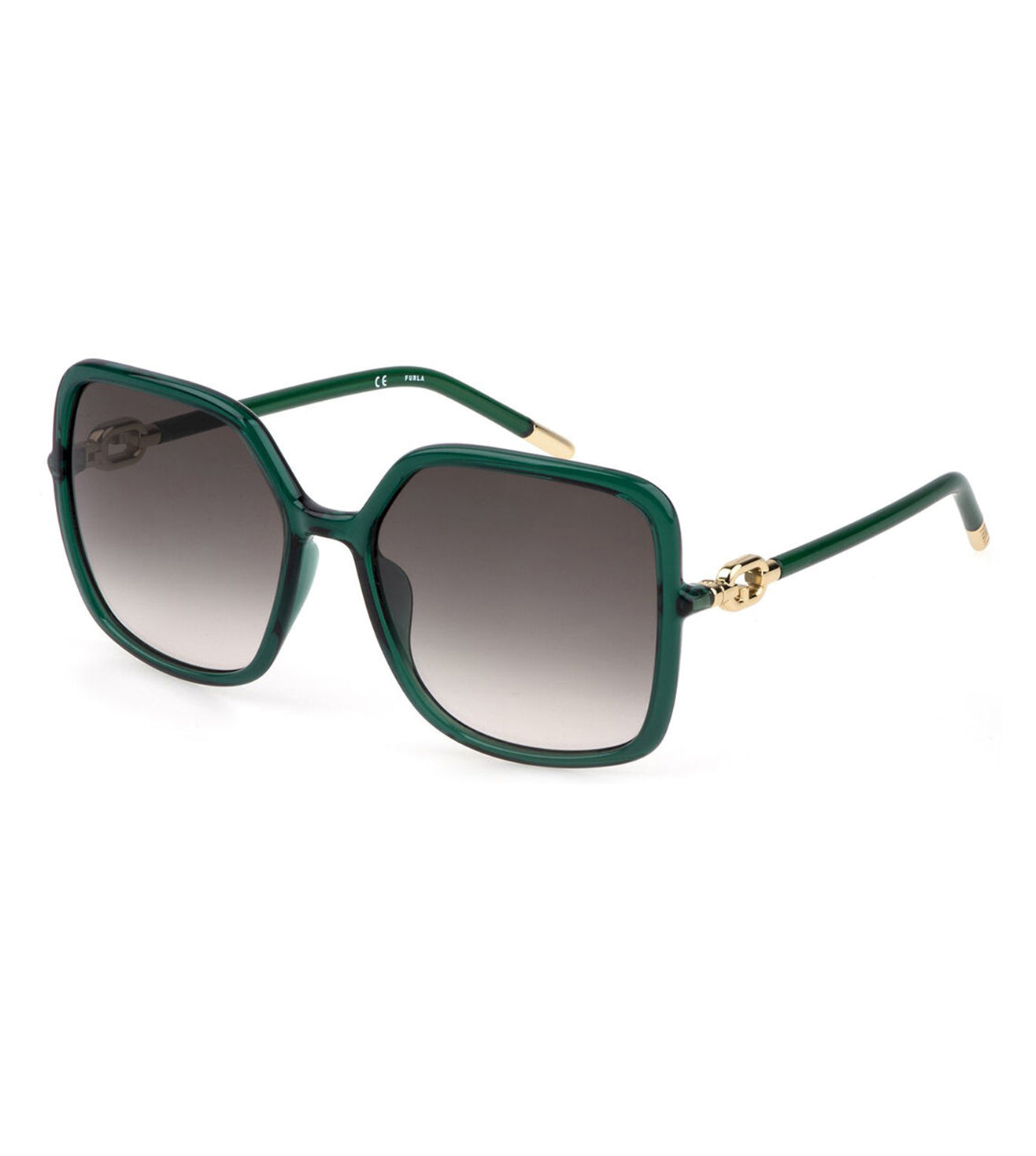 Furla Gold Frame Brown Gradient Square Lenses Sunglasses Furla Unisex Gradient Brown Square Sunglasses main image 3