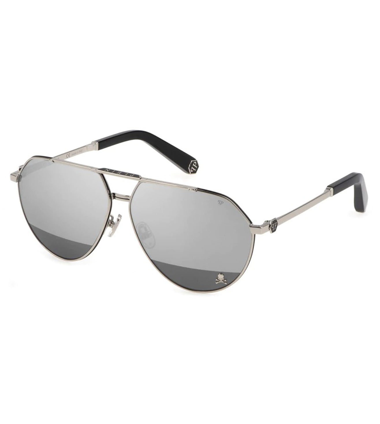 Philipp Plein Silver Aviators Amazon.com: Philipp Plein Aviator-Frame Titanium Sunglasses  main image 3