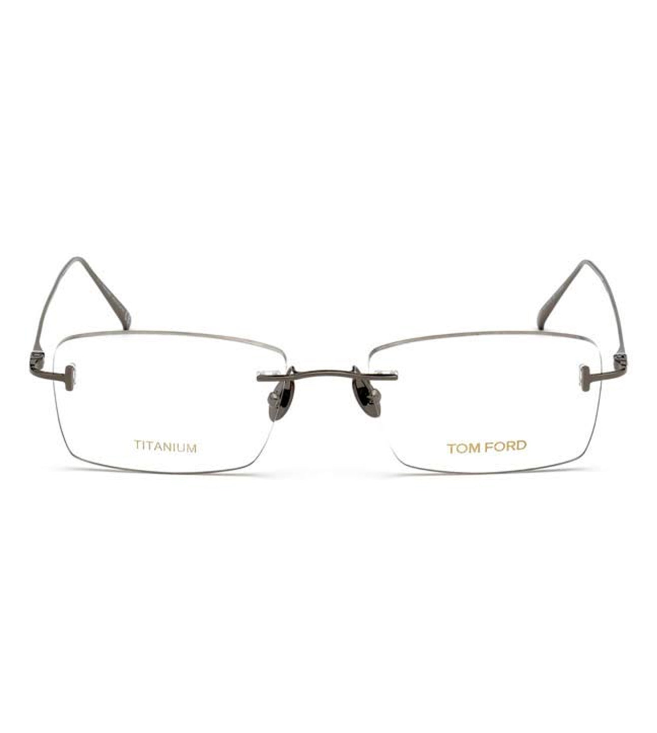 Tom Ford Men's Gunmetal Rectangular Optical Frame