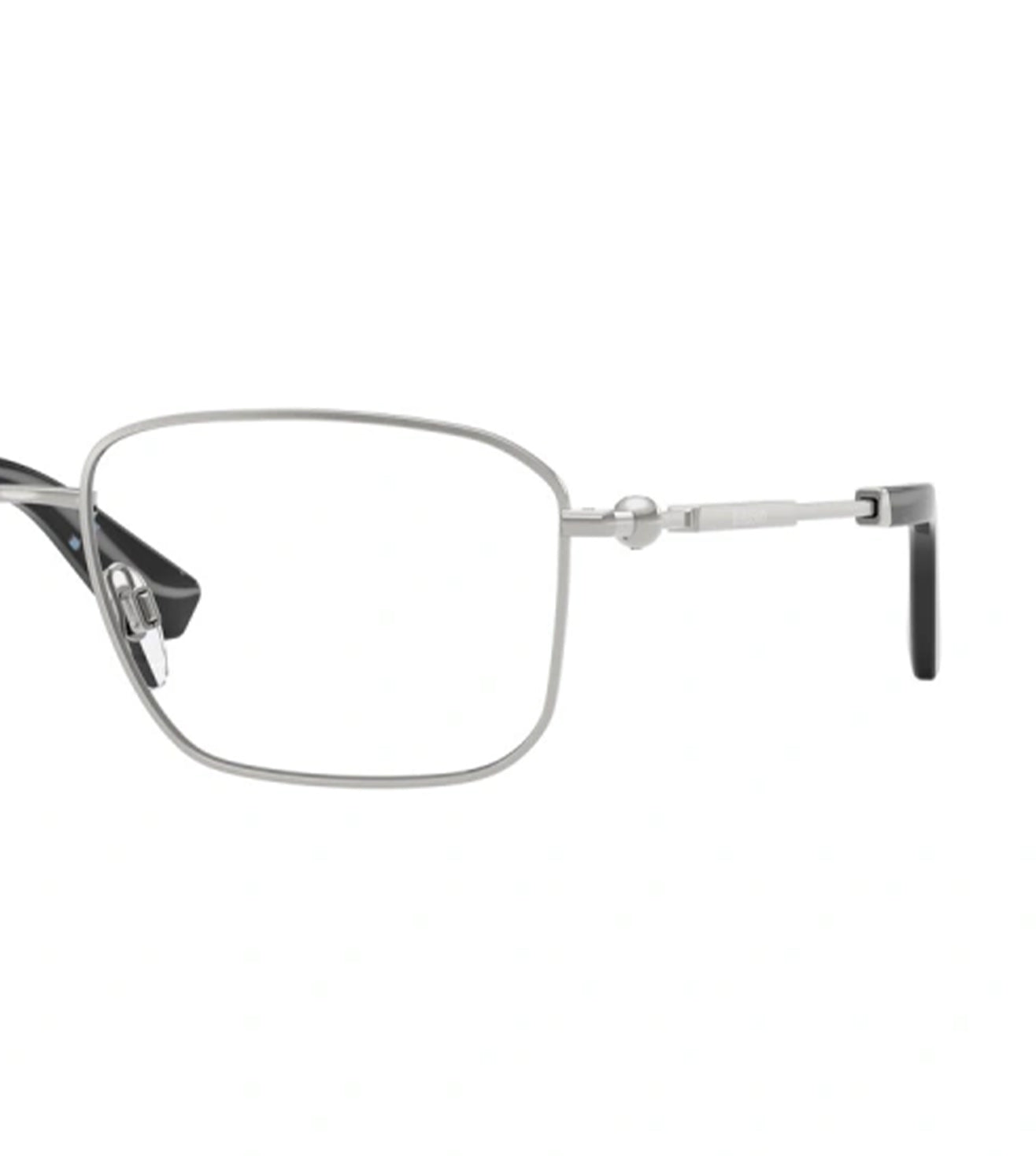 Burberry Men's Silver Rectangular Optical Frame