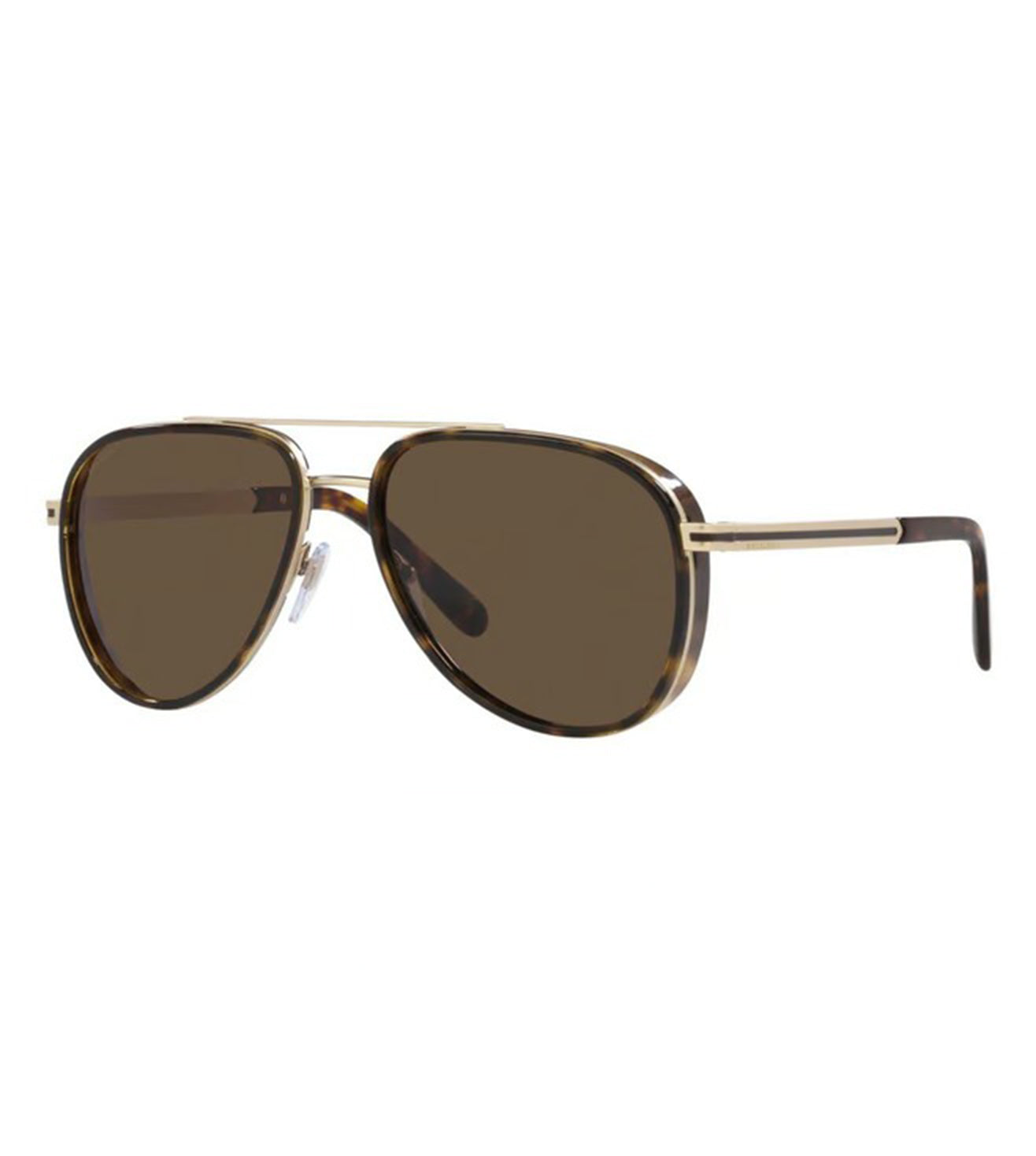 Bvlgari Men Brown Aviator Sunglasses