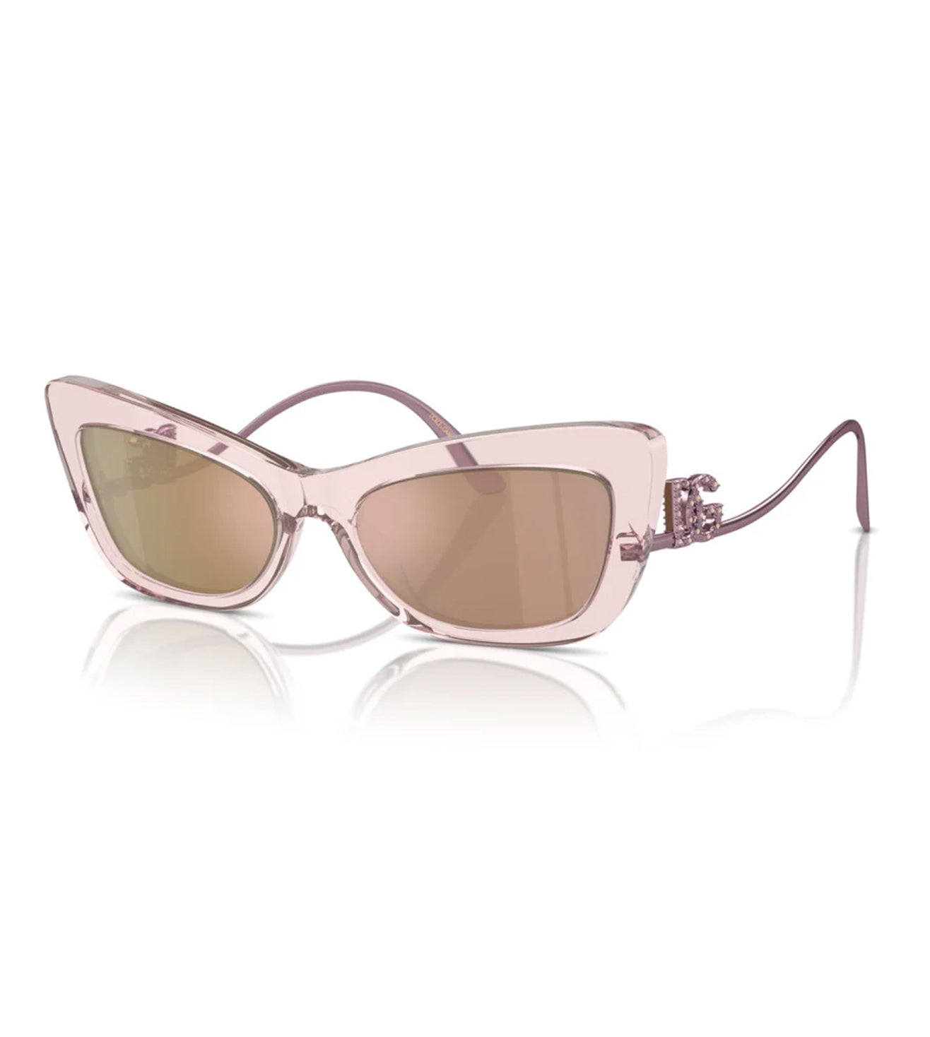 Dolce & Gabbana Women's Light brown mirrored pink Cat-Eye Sunglasses