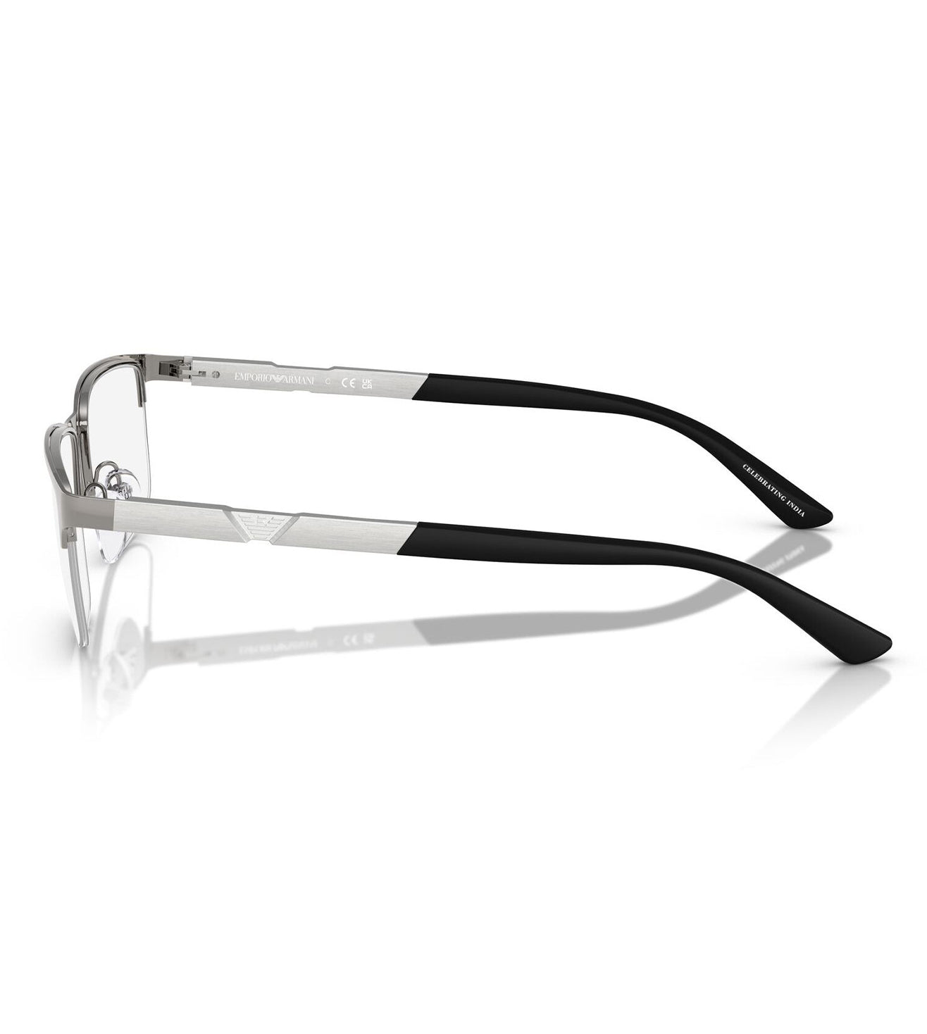 Emporio Armani Men's Silver Rectangular Optical Frame