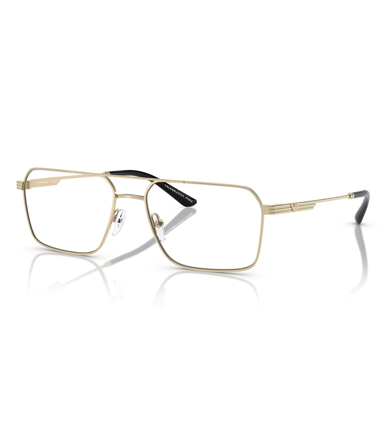 Emporio Armani Men's Gold Square Optical Frame