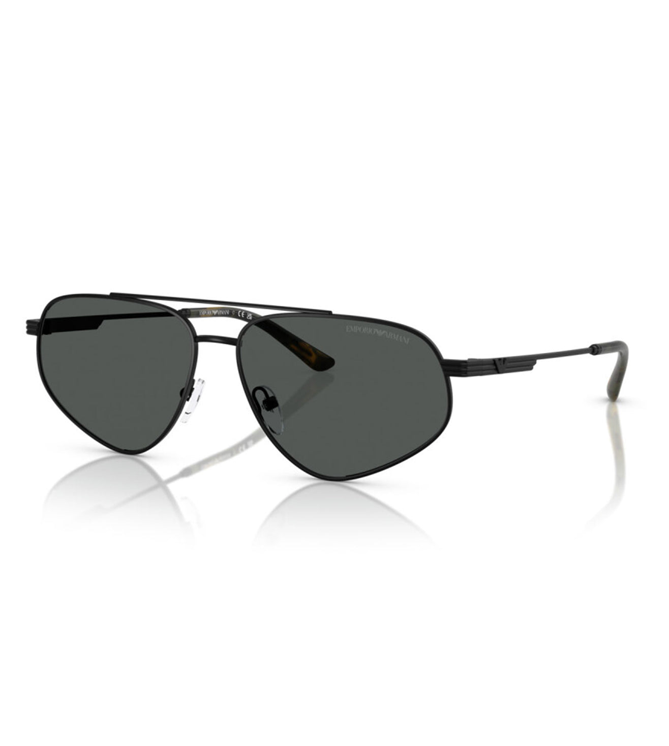 Emporio Armani Men's Dark Grey Aviator Sunglasses