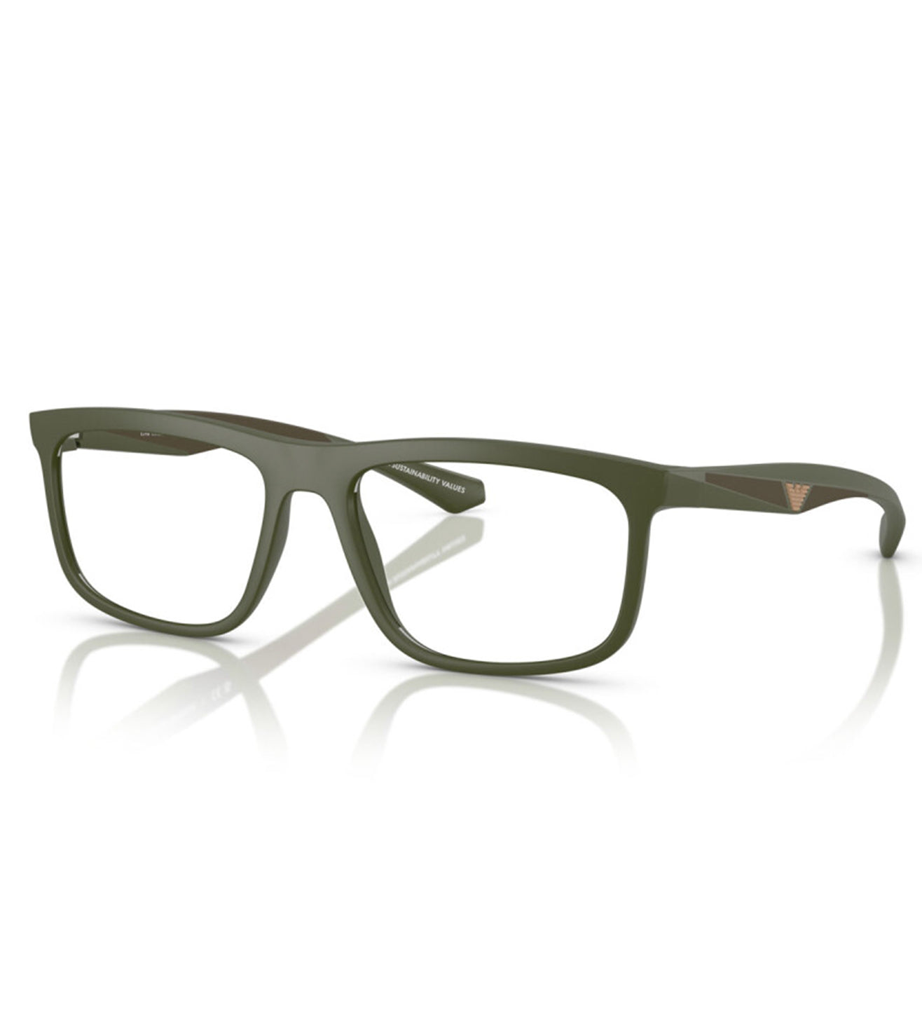 Emporio Armani Men's Green Square Optical Frame