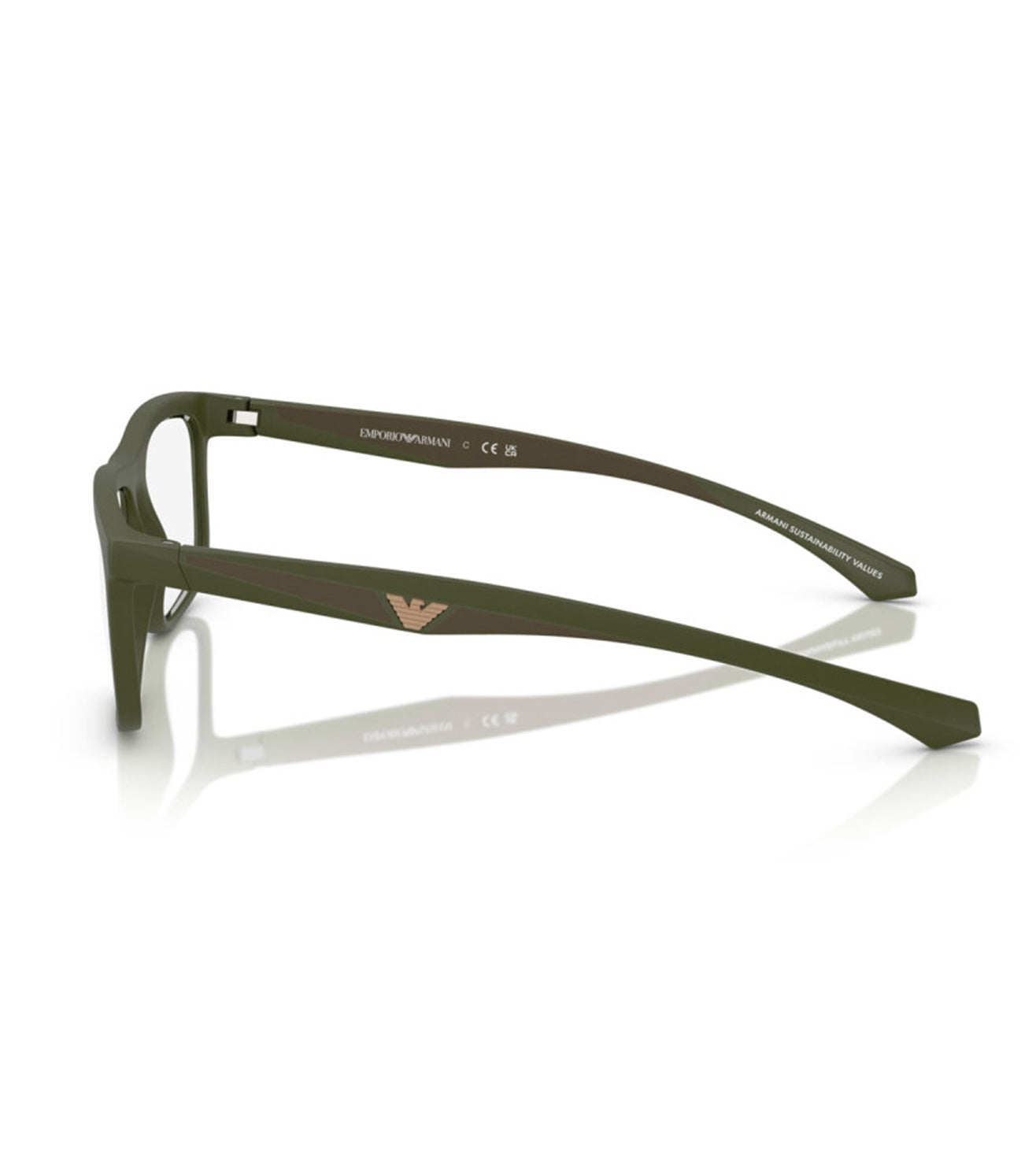 Emporio Armani Men's Green Square Optical Frame