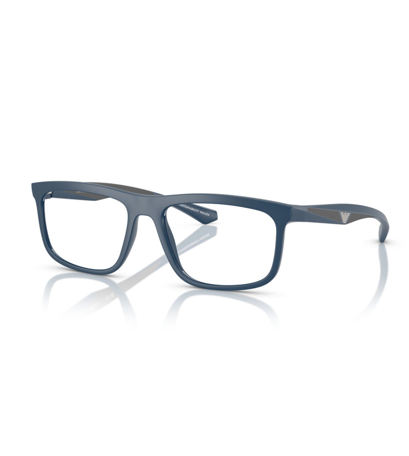 Emporio Armani Men's Matte Blue Square Optical Frame