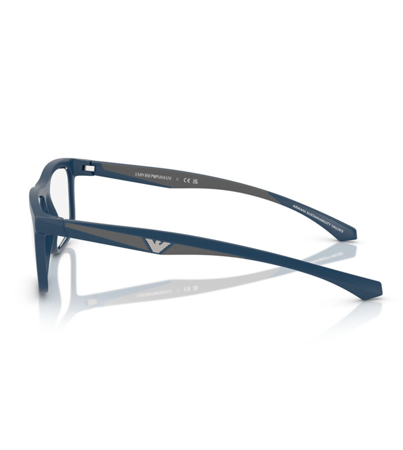 Emporio Armani Men's Matte Blue Square Optical Frame