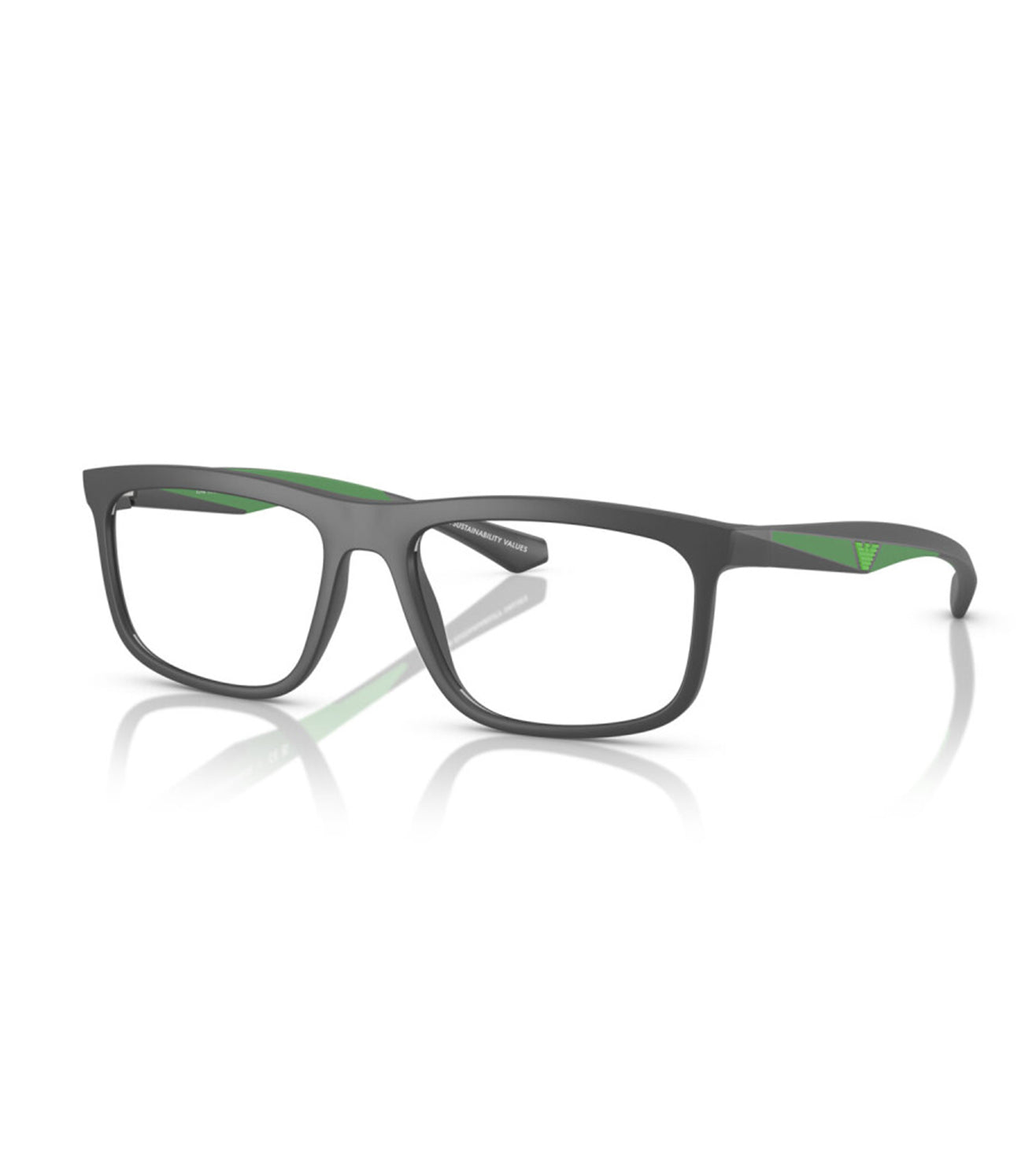 Emporio Armani Men's Matte Grey Square Optical Frame