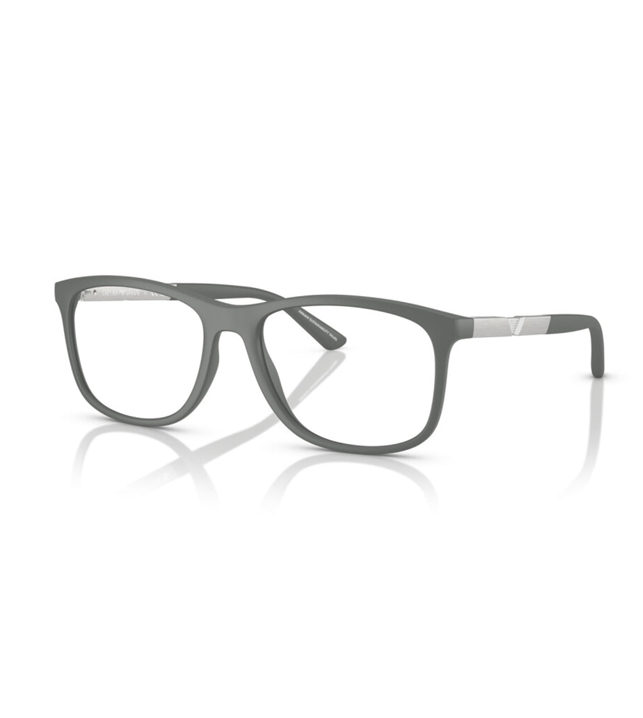 Emporio Armani Men's Matte Grey Square Optical Frame