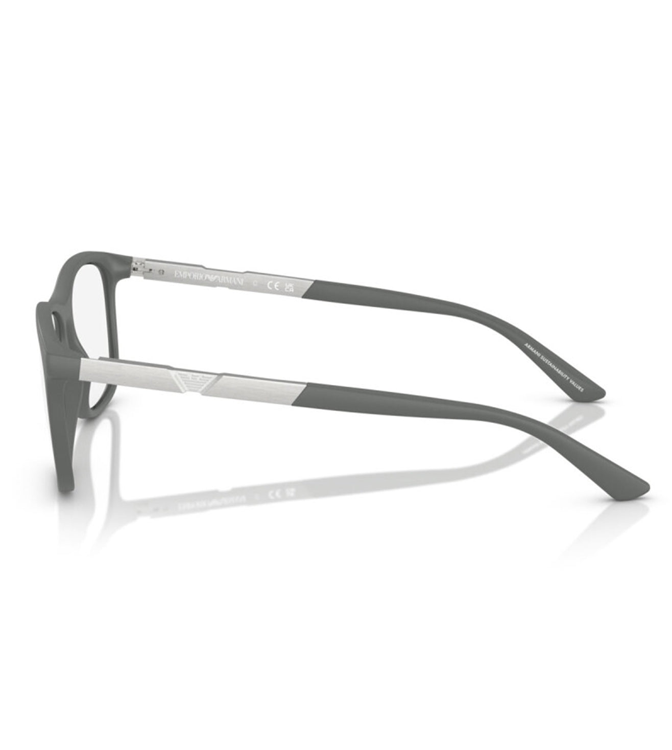 Emporio Armani Men's Matte Grey Square Optical Frame