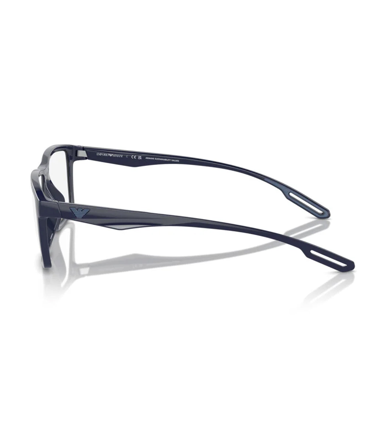 Emporio Armani Men's Matte Silver Square Optical Frame