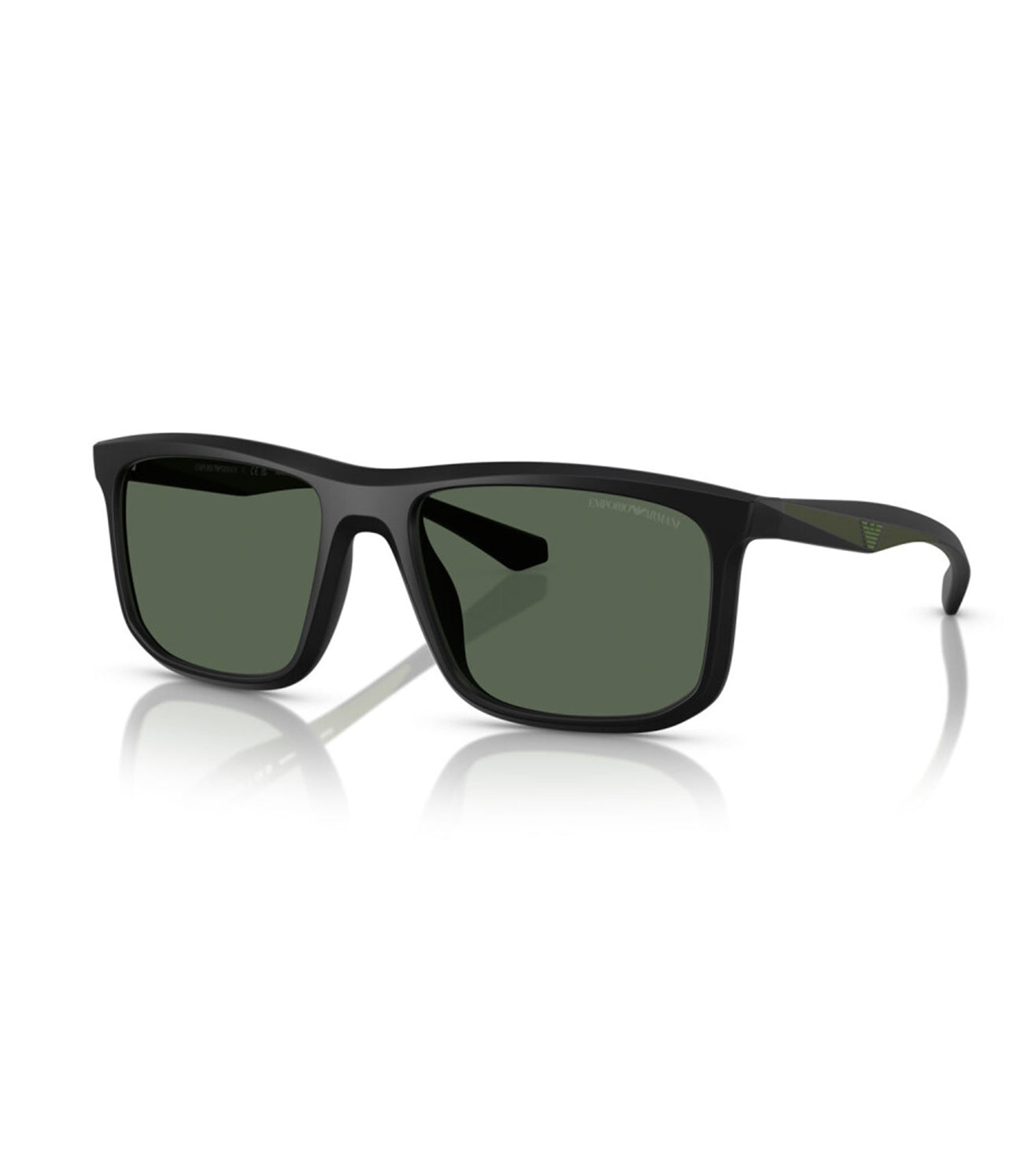 Emporio Armani Men's Dark Green Square Sunglasses