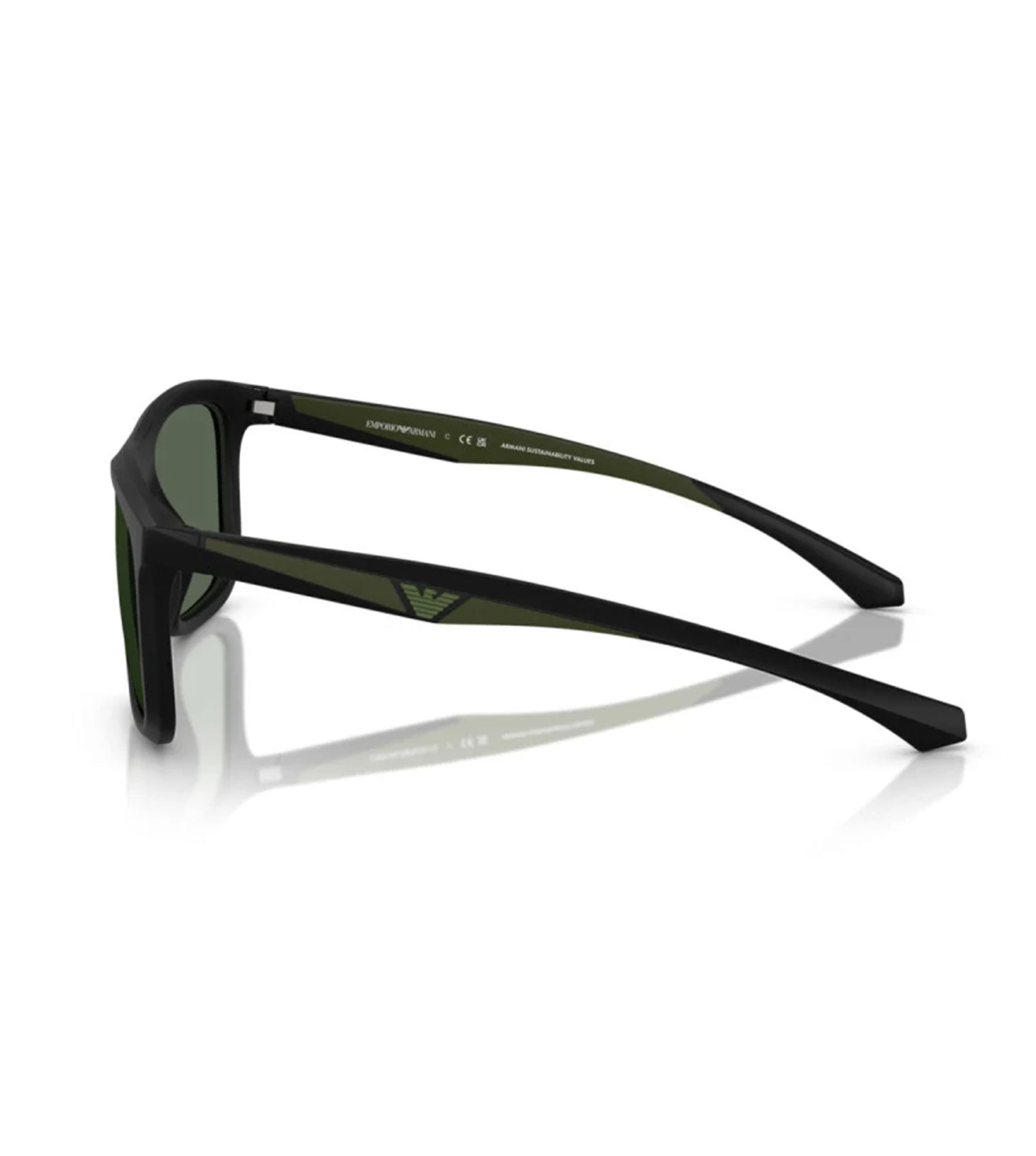 Emporio Armani Men's Dark Green Square Sunglasses