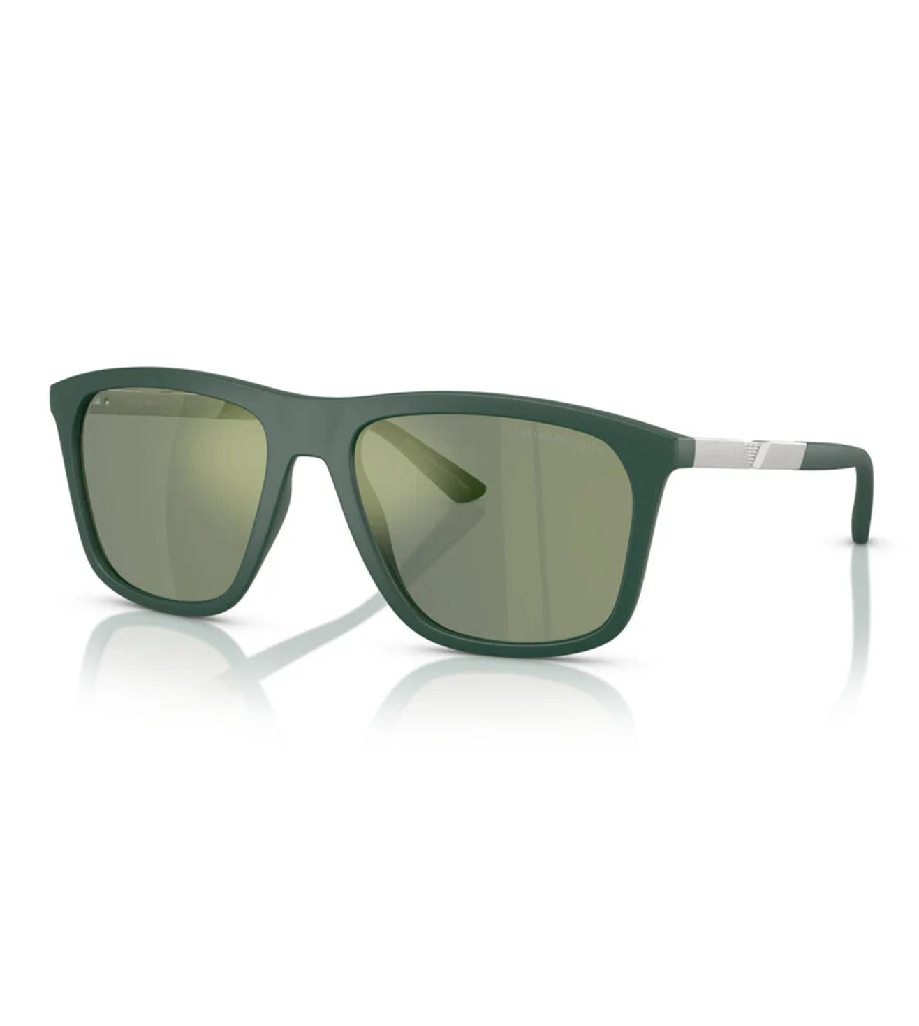 Emporio Armani Men's Mirrored Grey Green Square Sunglasses