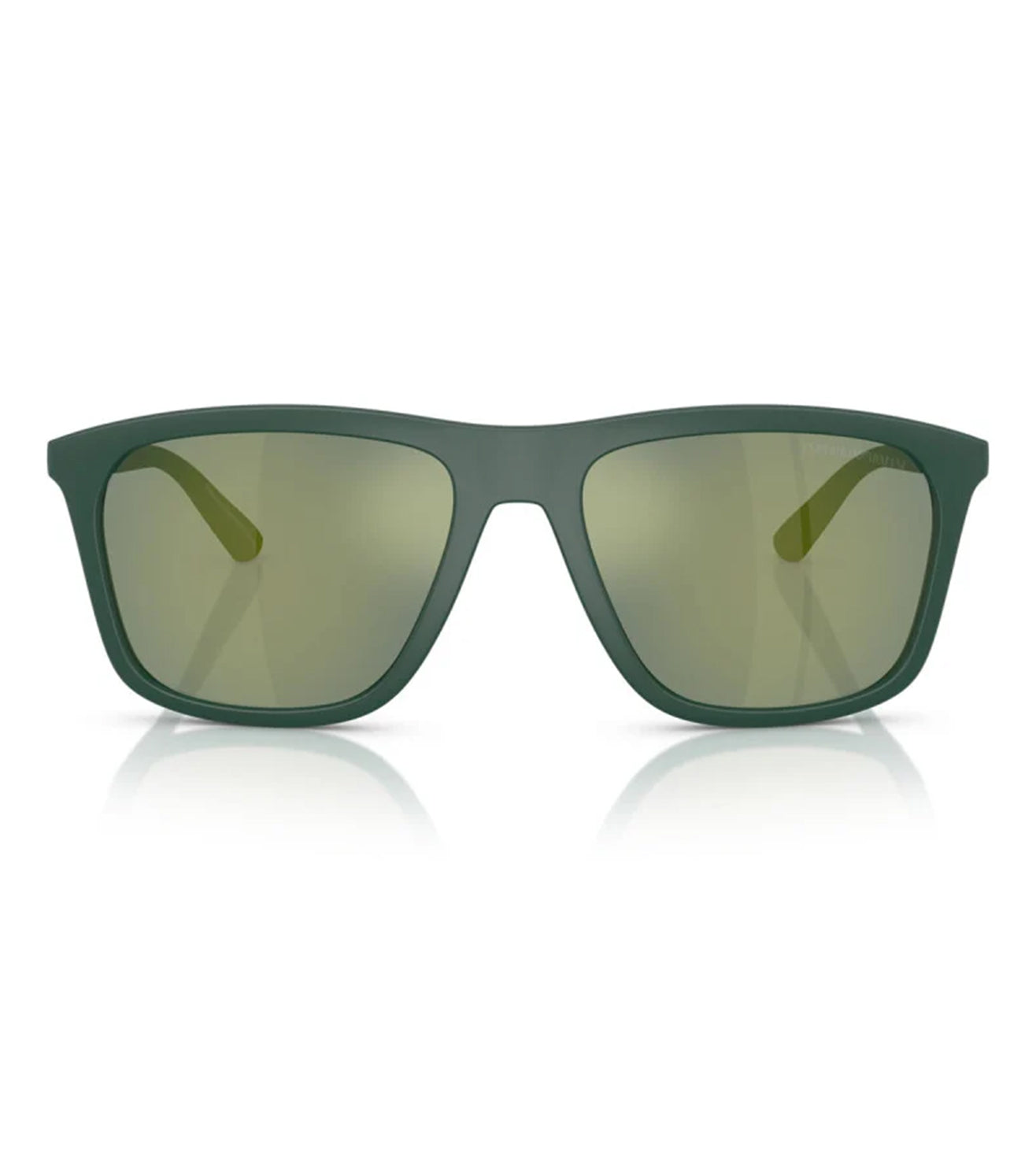 Emporio Armani Men's Mirrored Grey Green Square Sunglasses