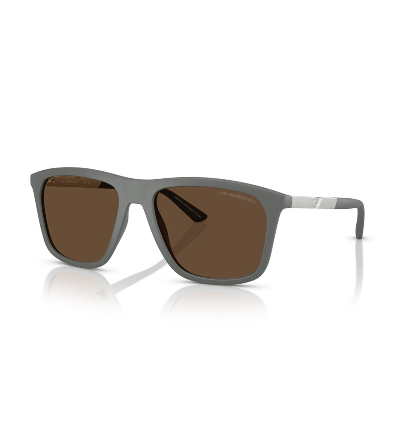 Emporio Armani Men's Dark Brown Square Sunglasses