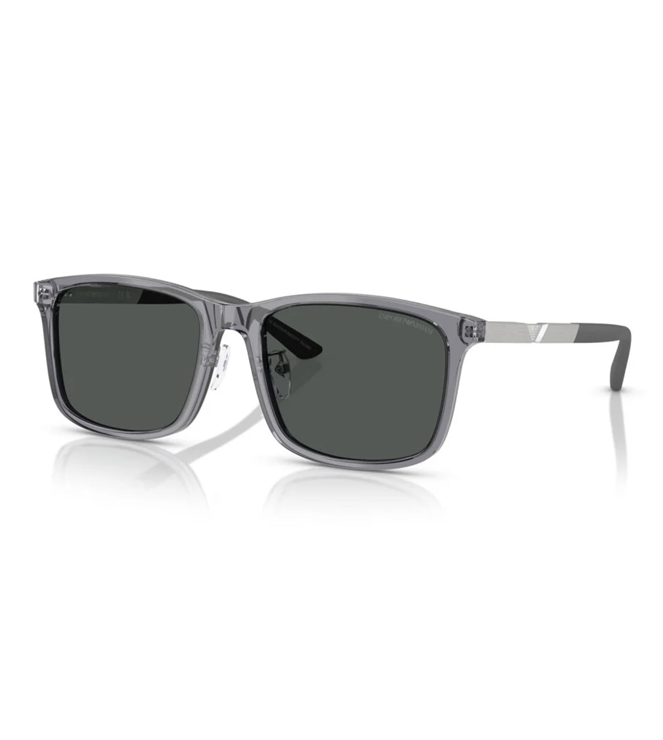 Emporio Armani Men's Dark Grey Square Sunglasses