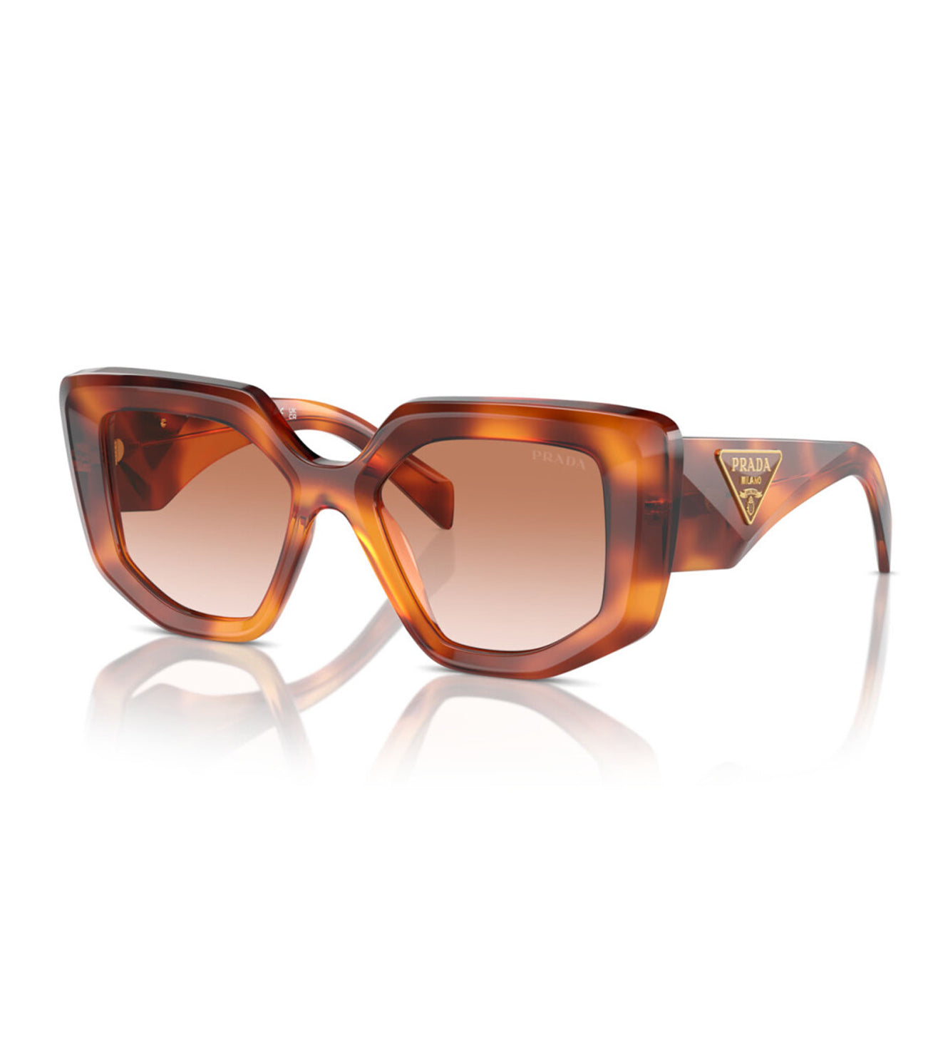 Prada Women's Shaded Brown Geometric Sunglasses