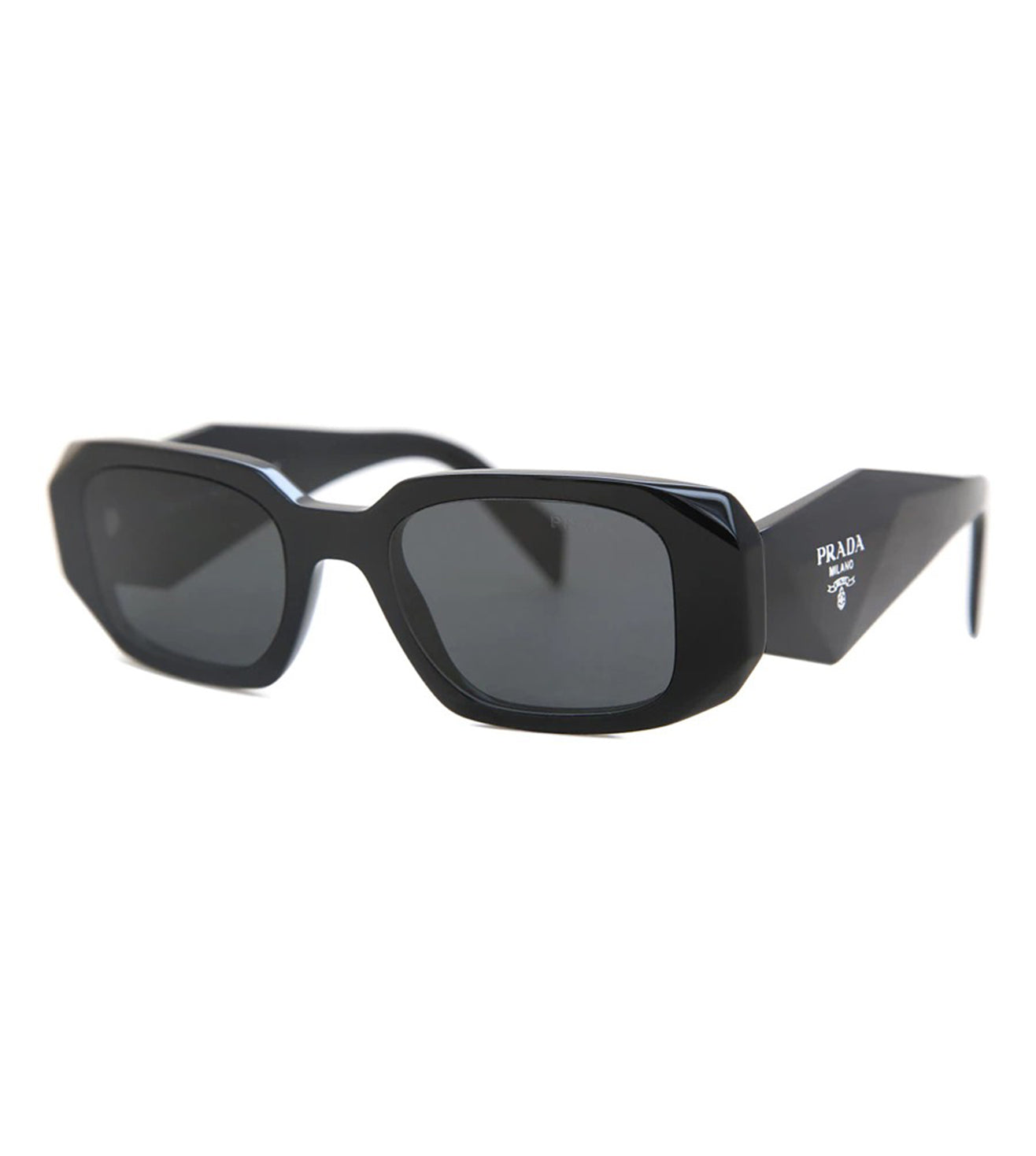 Prada Women's Dark Grey Rectangular Sunglasses