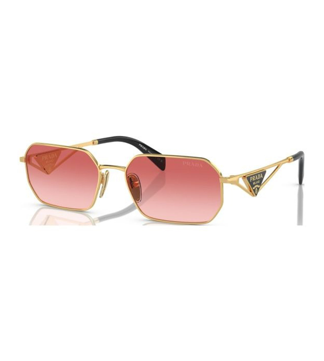 Prada Women's Pink Hexagonal Sunglasses