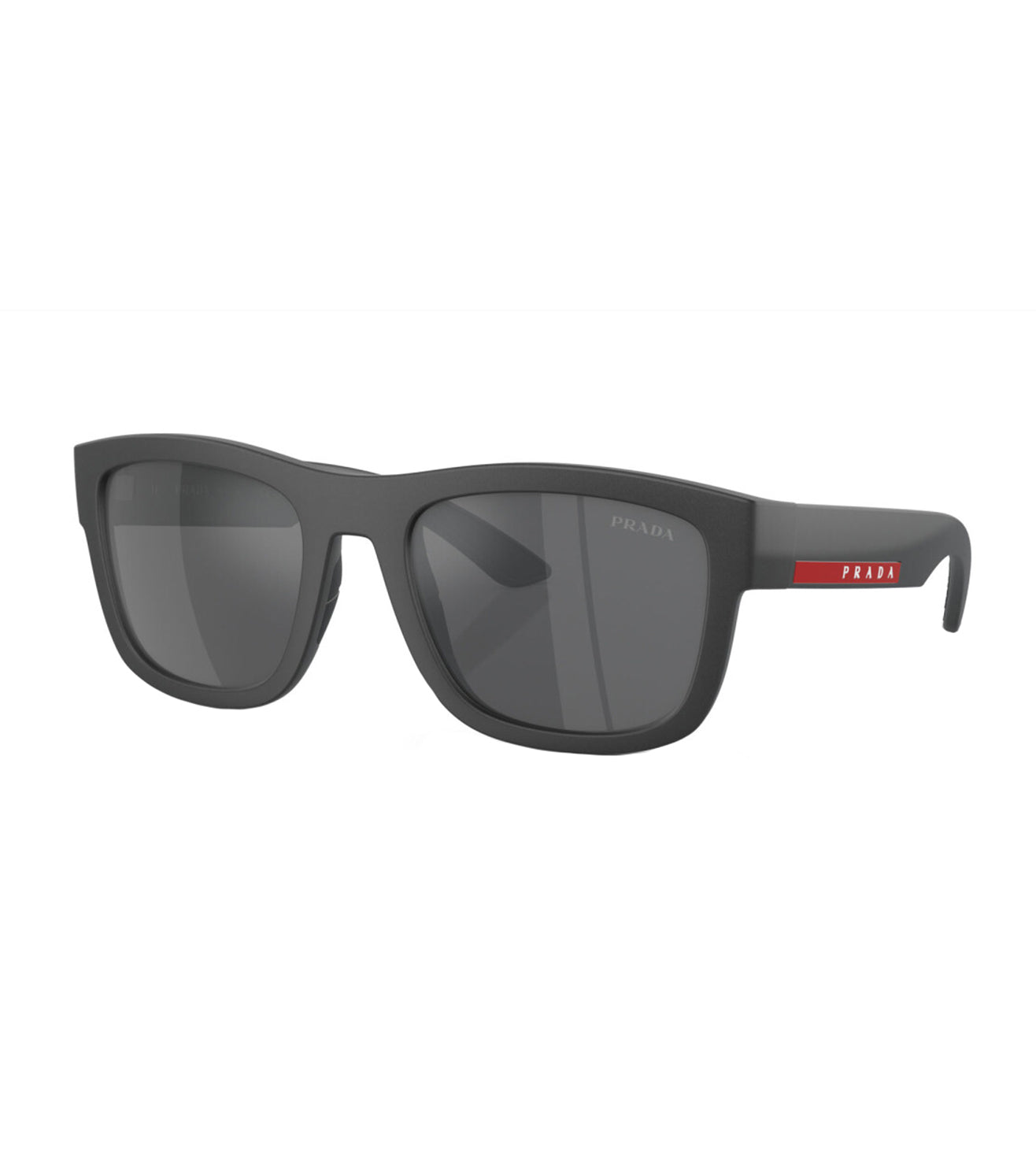 Prada Men's Mirrored Silver Grey Wayfarer Sunglasses