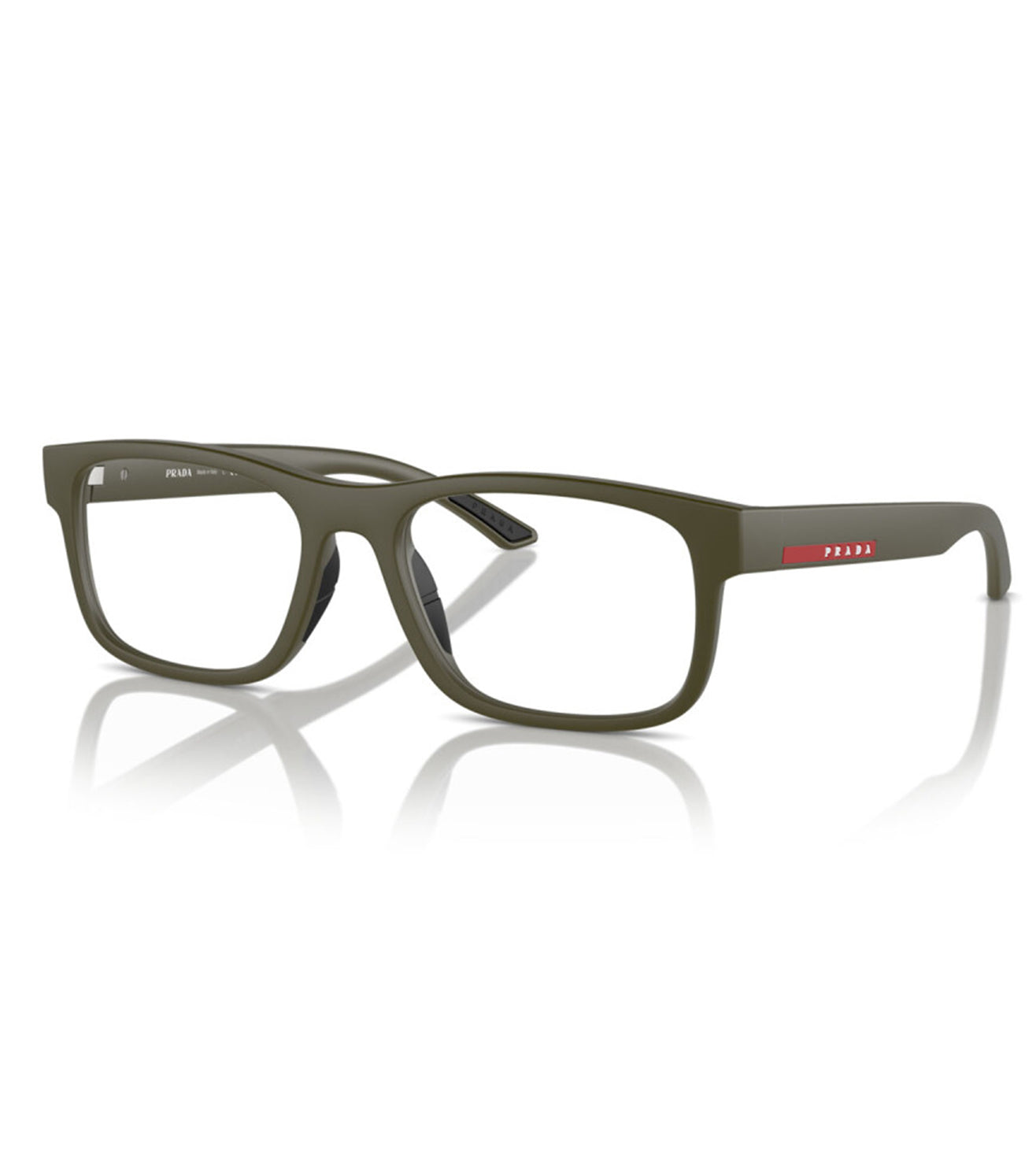 Prada Men's Green Rectangular Optical Frame