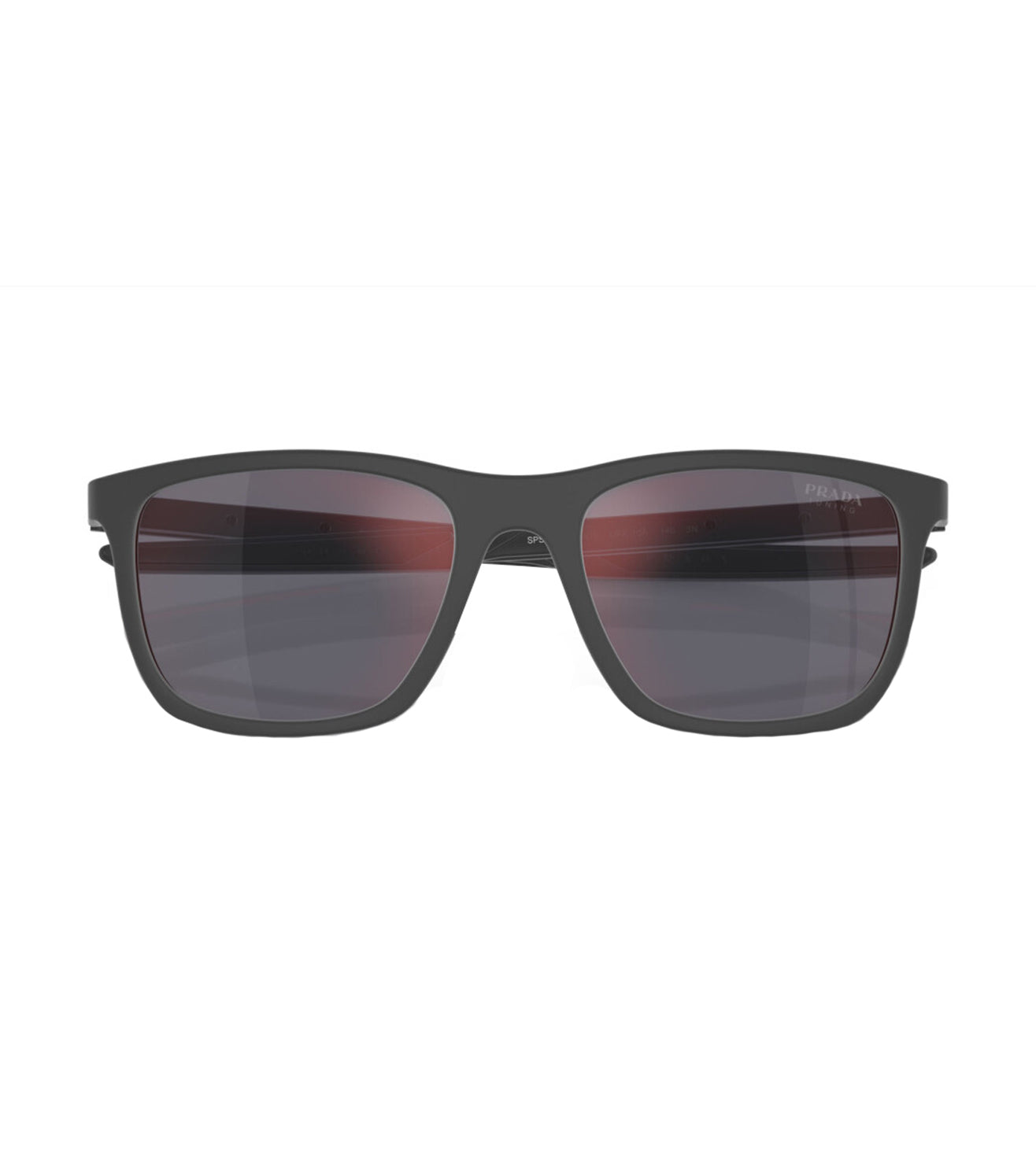 Prada Men's Dark Grey/Red-Mirrored Square Sunglasses