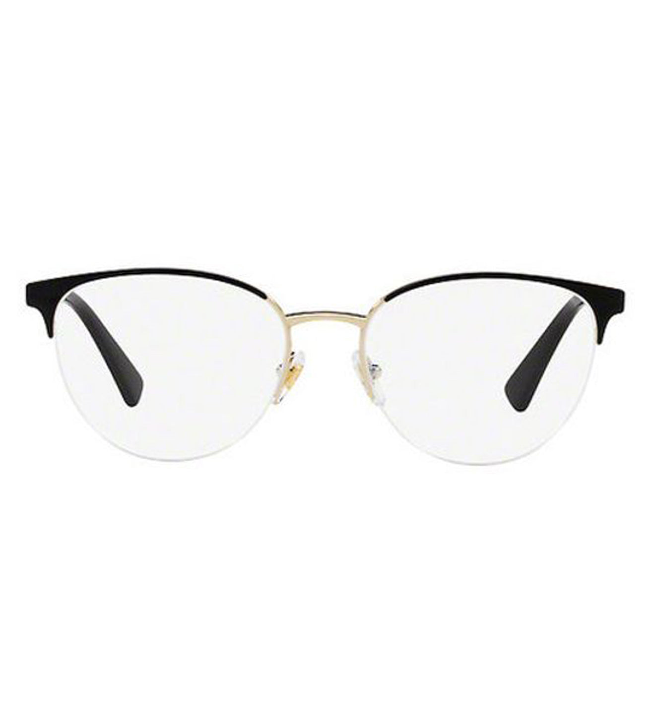 Versace Women's Black-Gold Round Optical Frame