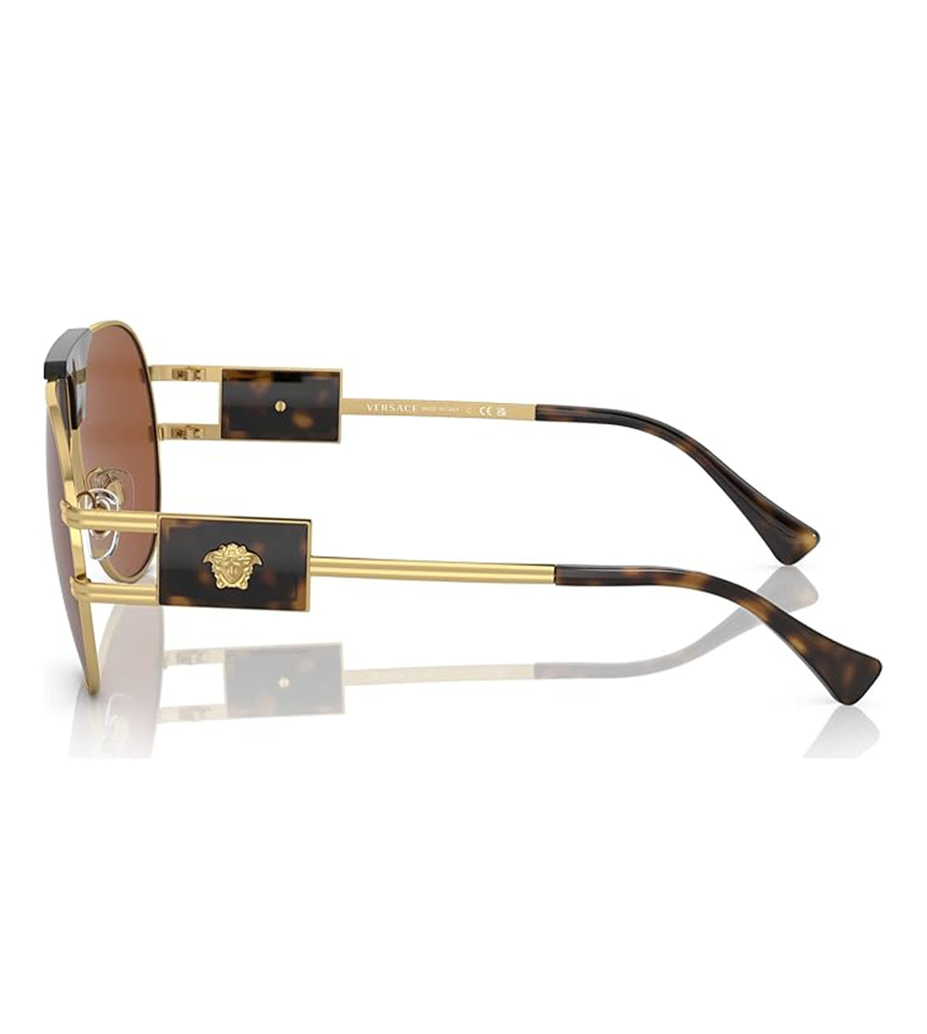 Versace Men's Dark Brown Aviator Sunglasses