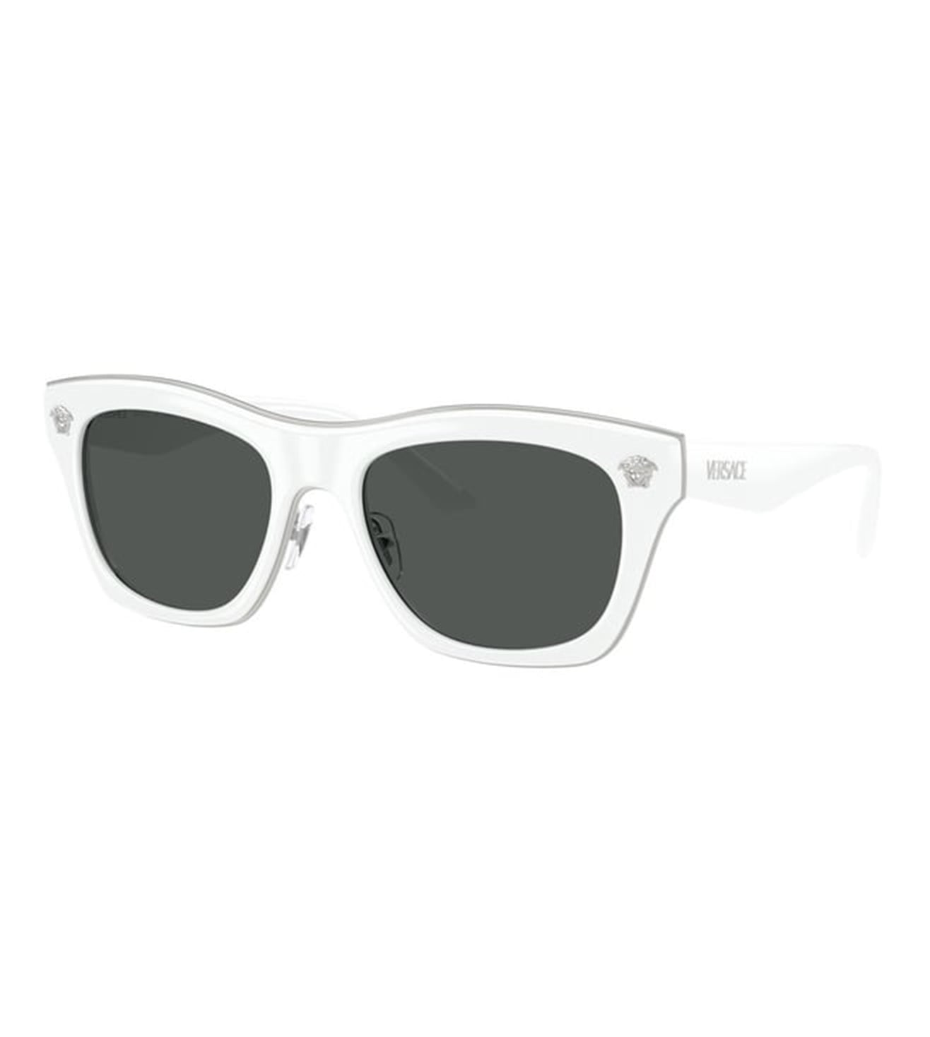 Versace Men's Grey Rectangular Sunglasses