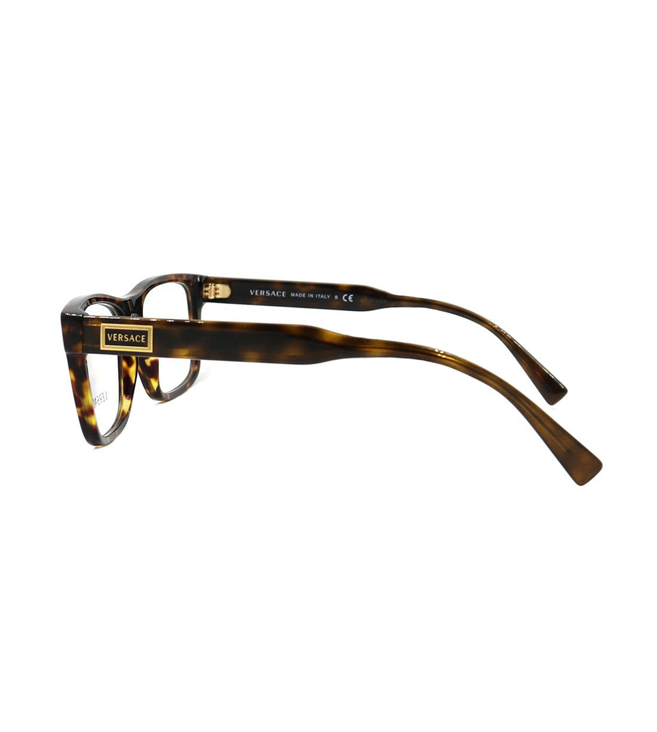 Versace Men's Havana Rectangular Optical Frame