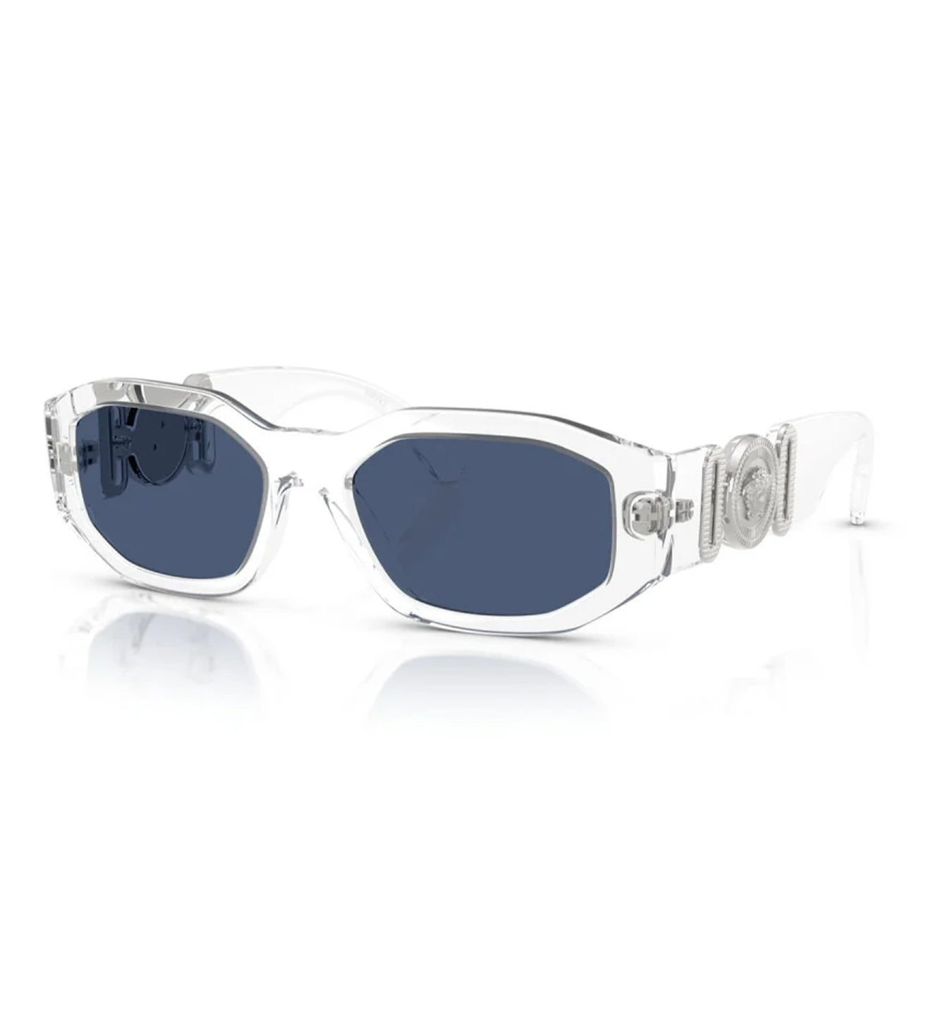 Versace Men's Dark Blue Geometric Sunglasses