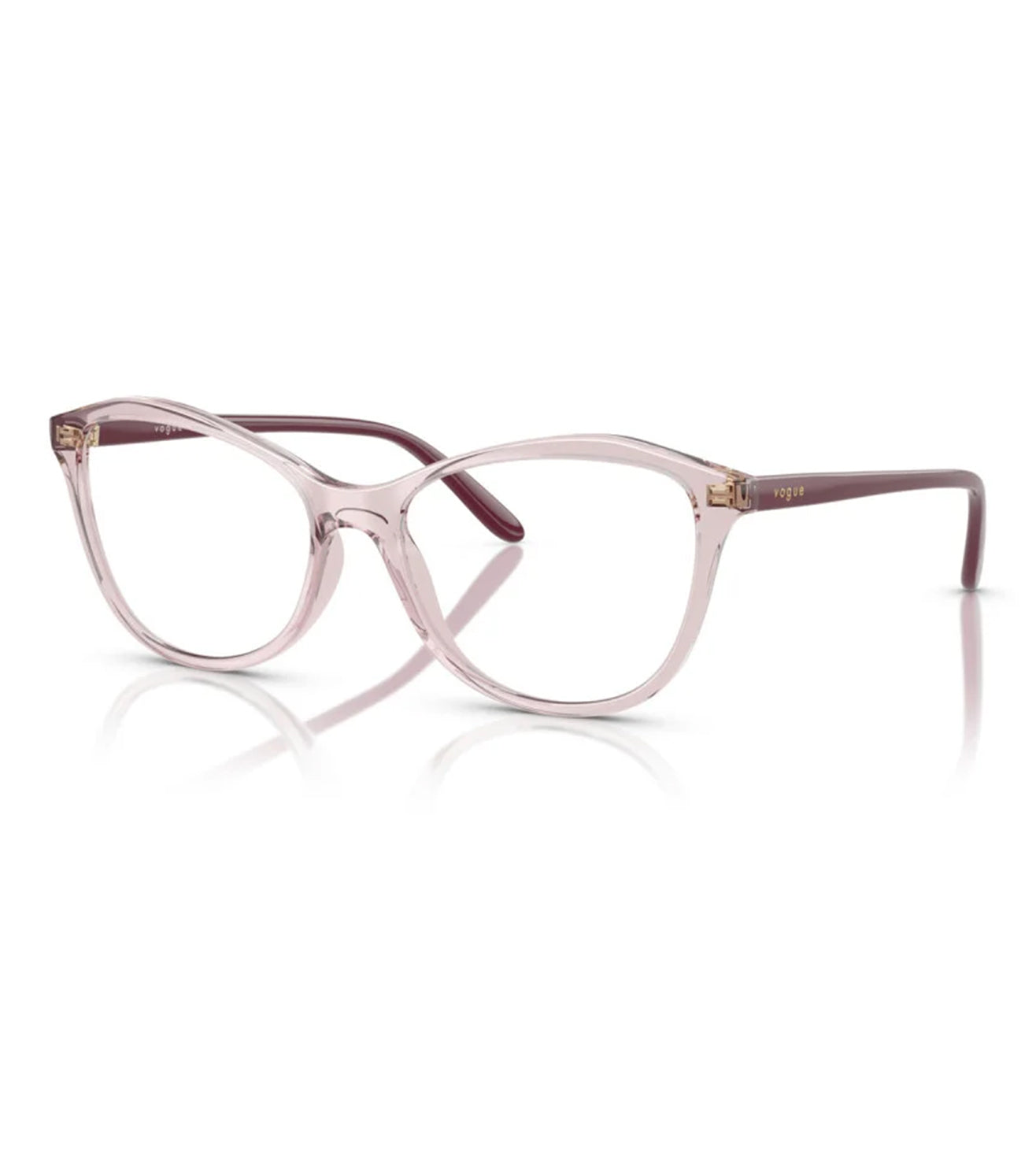 Vogue Women's Transparent Pink Cat-Eye Optical Frame