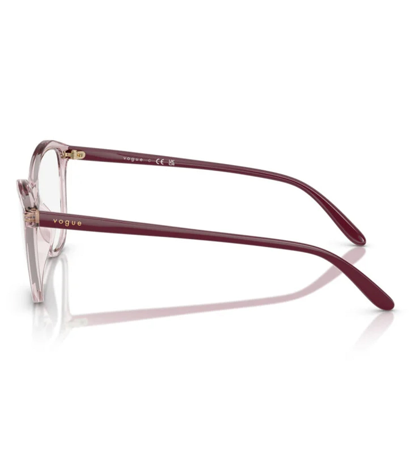 Vogue Women's Transparent Pink Cat-Eye Optical Frame