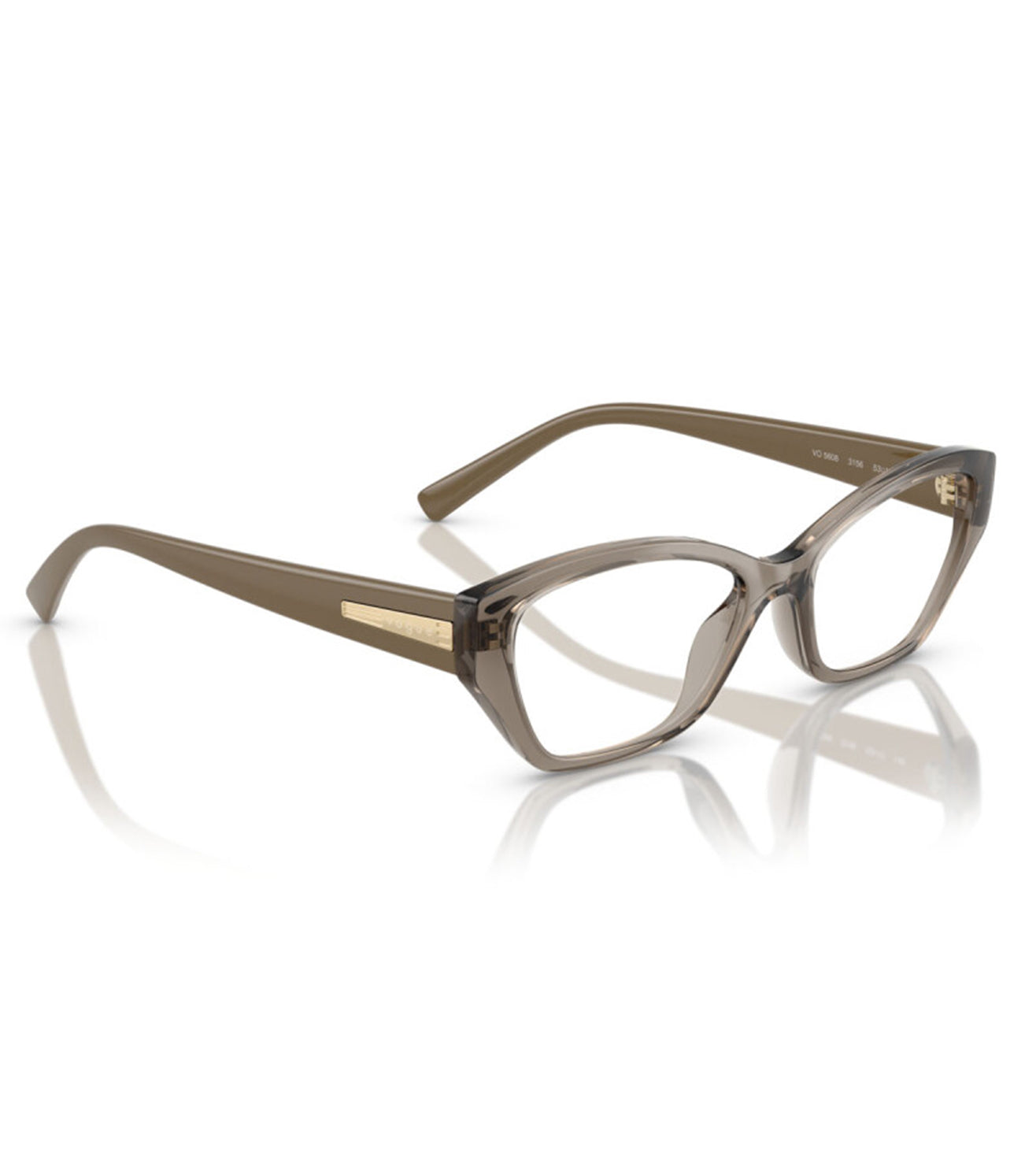 Vogue Women's Transparent Brown Cat-Eye Optical Frame