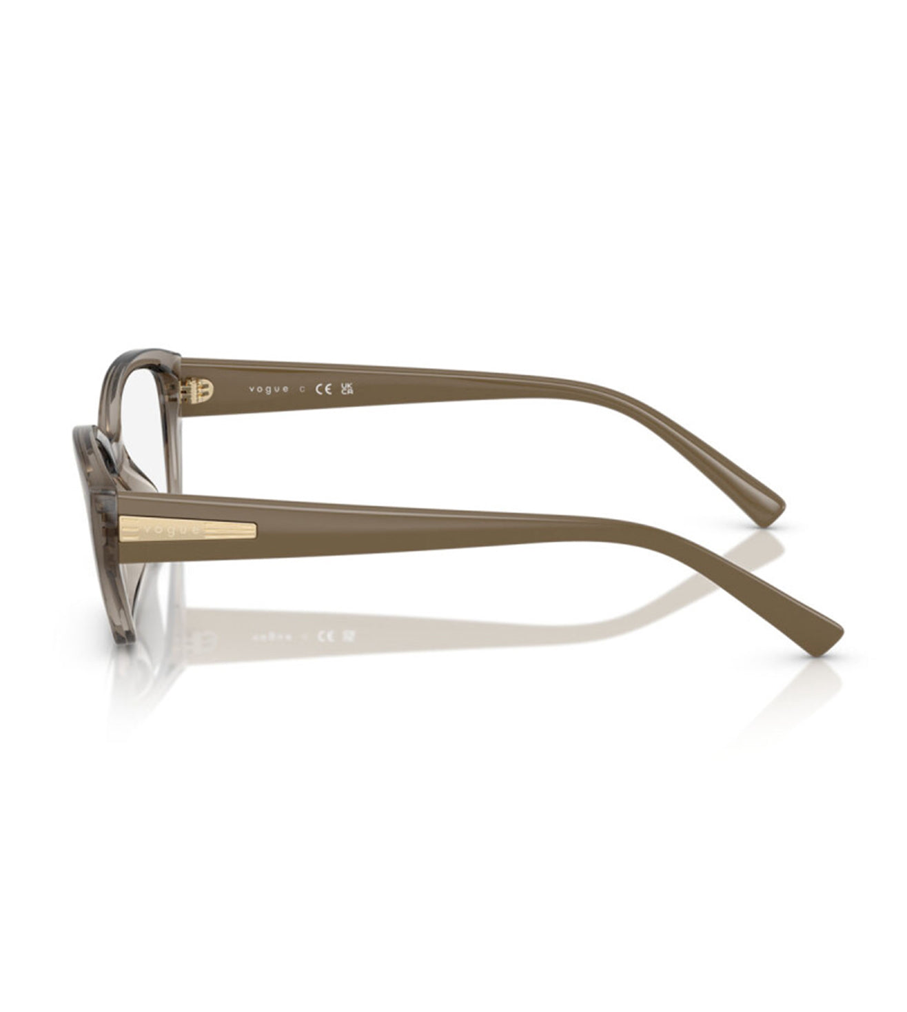 Vogue Women's Transparent Brown Cat-Eye Optical Frame