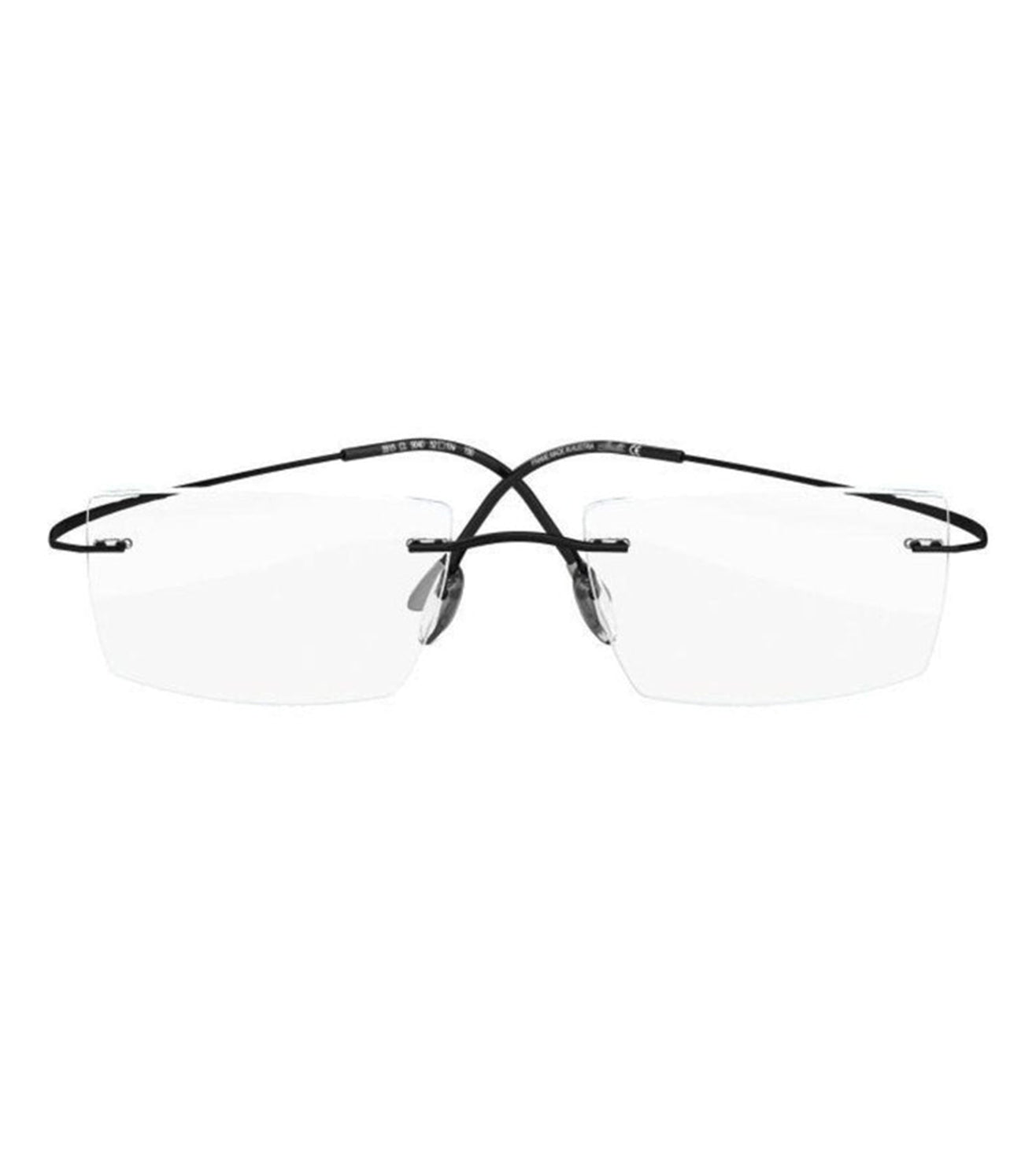 Silhouette Men's Black Rectangle Optical Frame