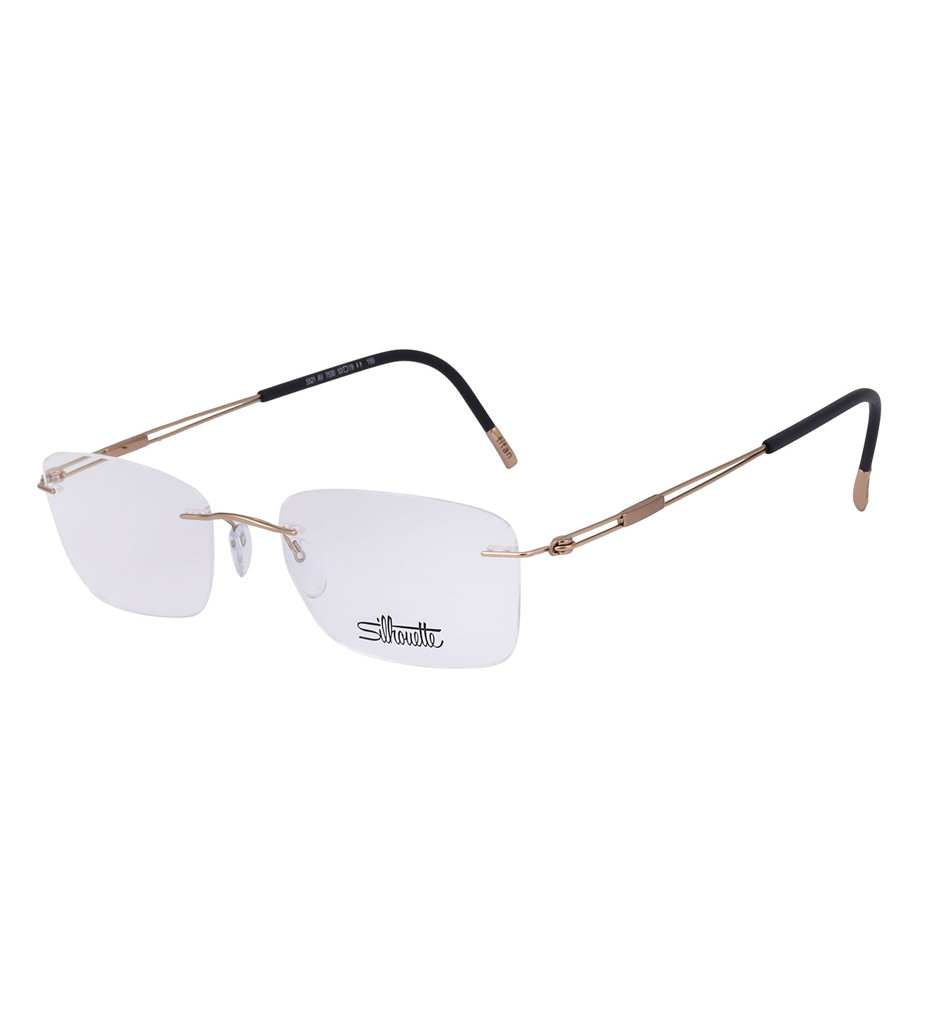 Silhouette Men's Gold Rectangle Optical Frame