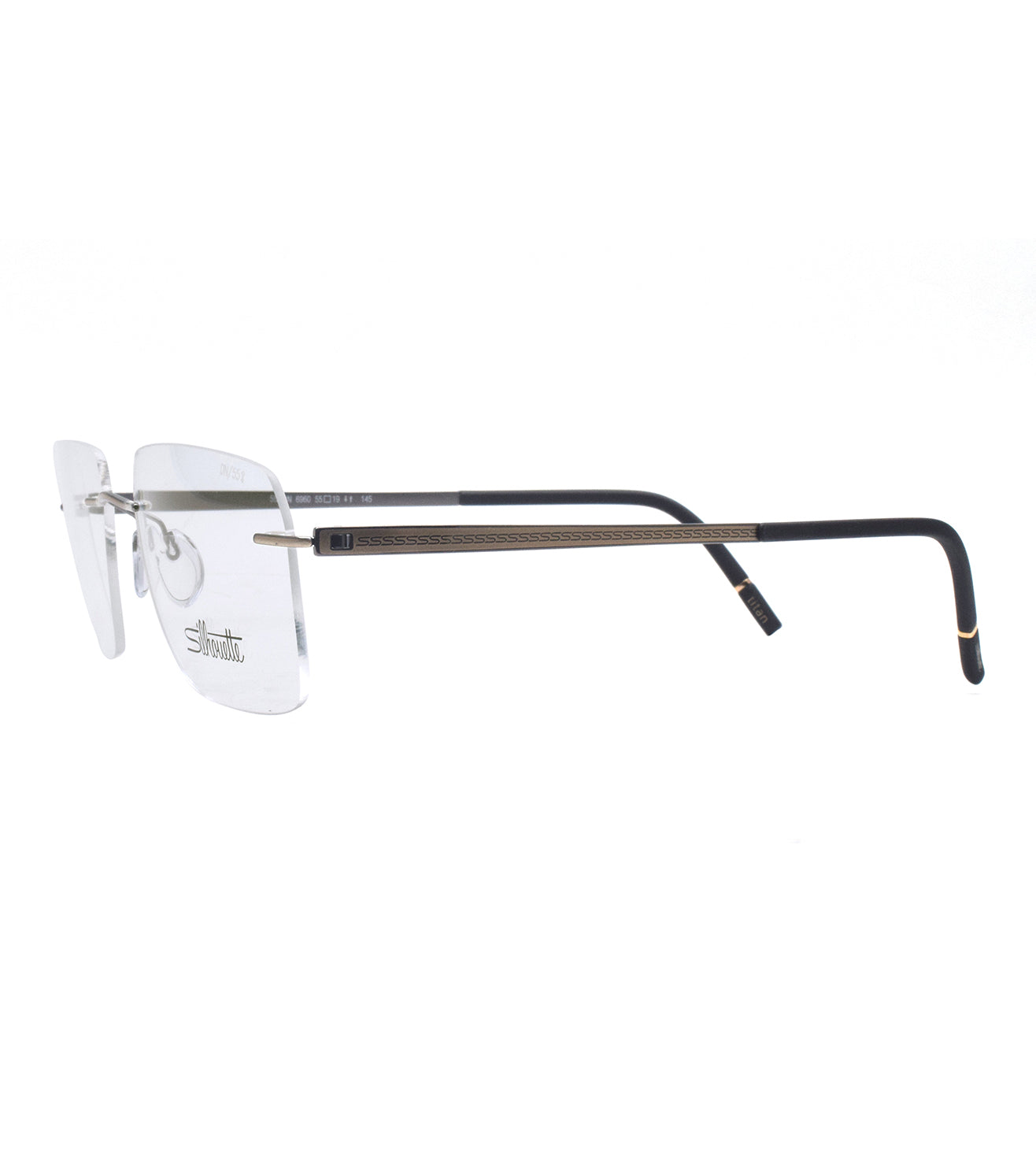 Silhouette Men's Grey Rectangle Optical Frame