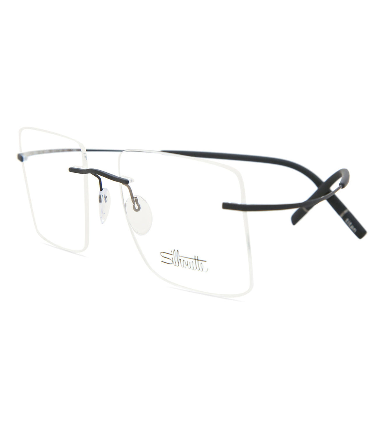 Silhouette Men's Black Square Optical Frame