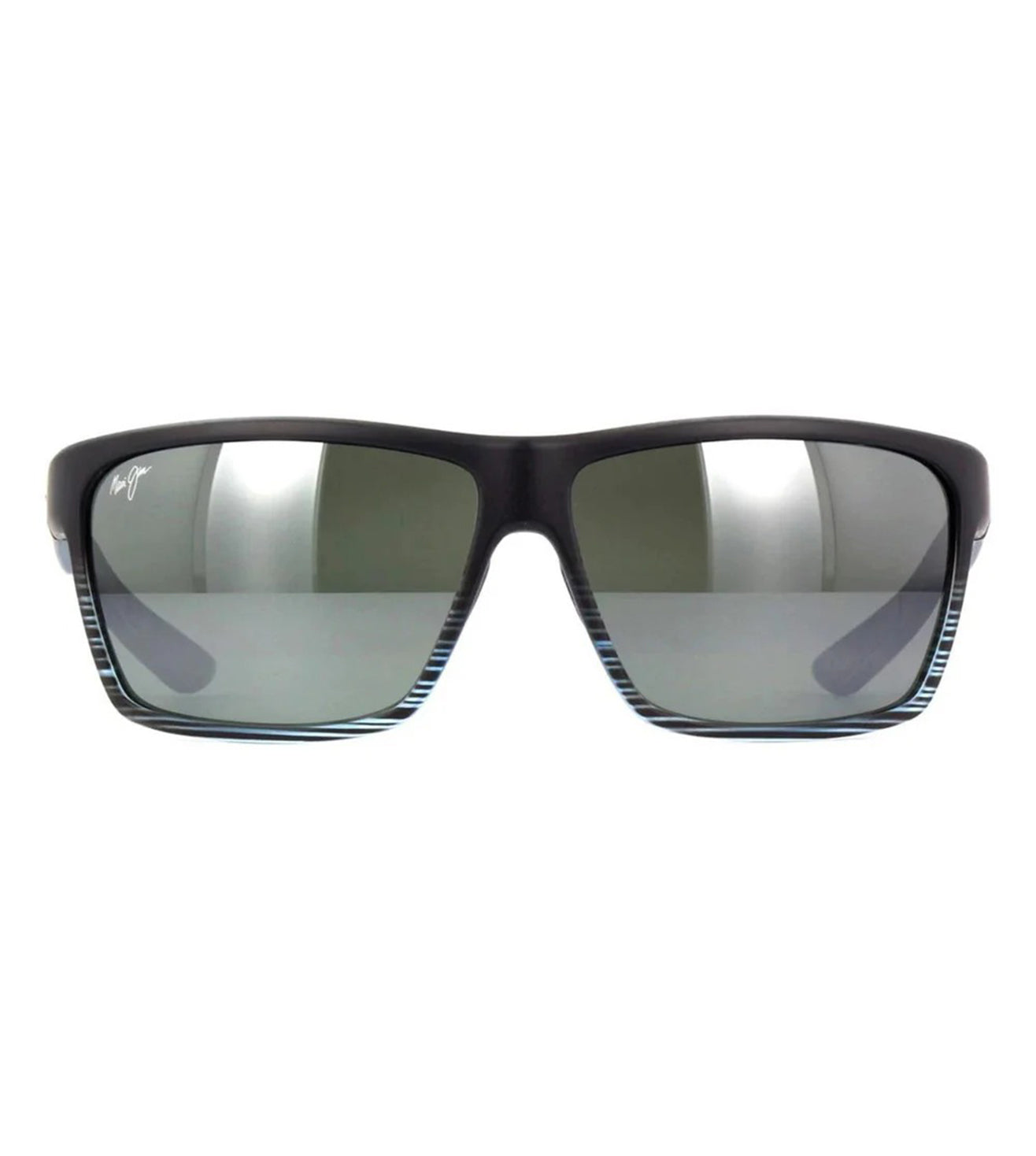 Maui Jim Men's Black Mirror Rectangular Sunglasses