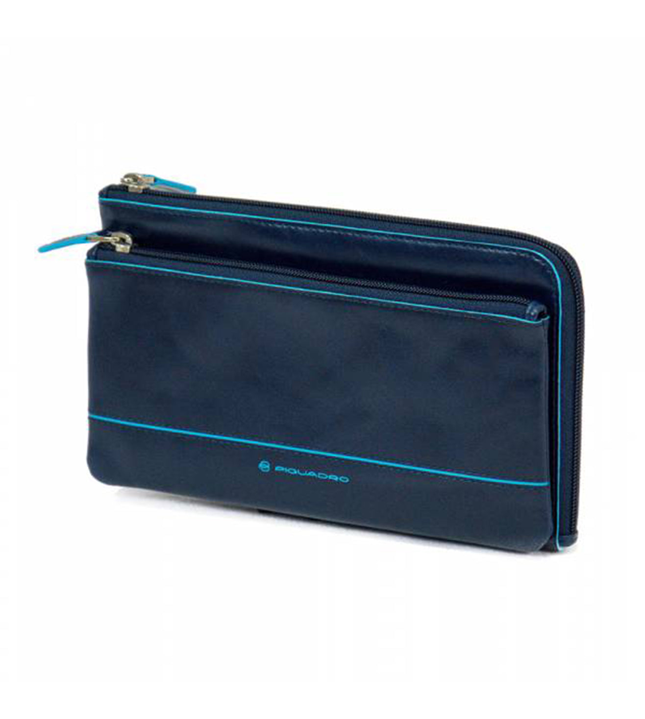 Piquadro Blue Square Unisex Night Blue Clutch